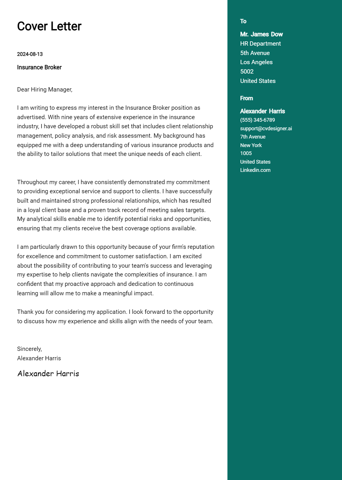 Insurance Broker Cover Letter Example for 2026: Tips & Templates Preview