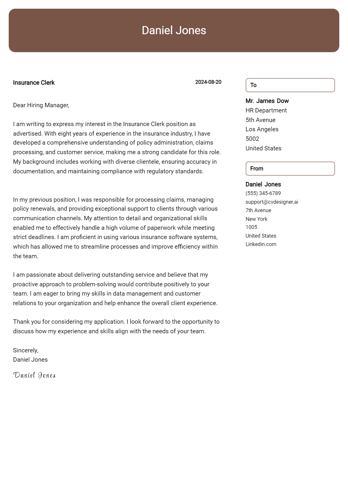 15 Insurance Clerk Cover Letter Examples for 2026: Free Templates Preview