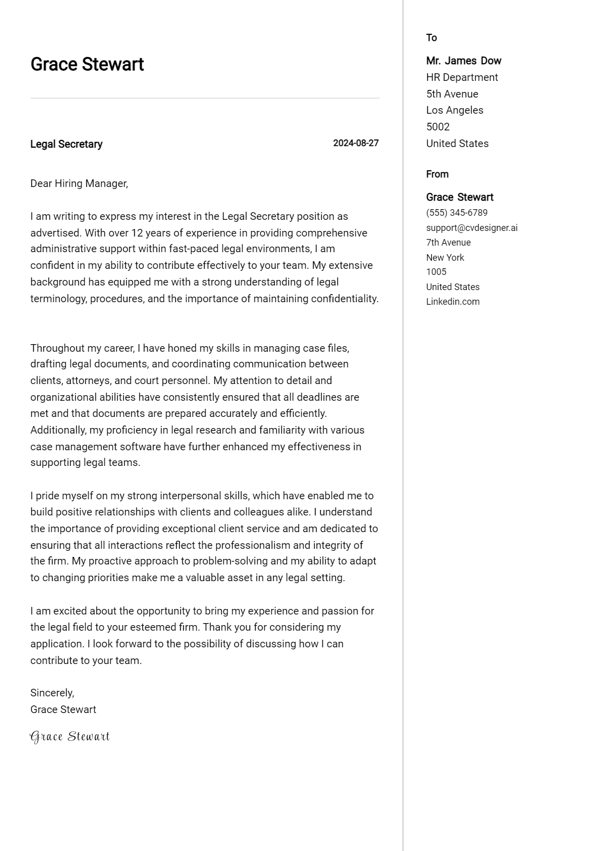 12 Legal Secretary Cover Letter Examples and Templates for 2026 Preview