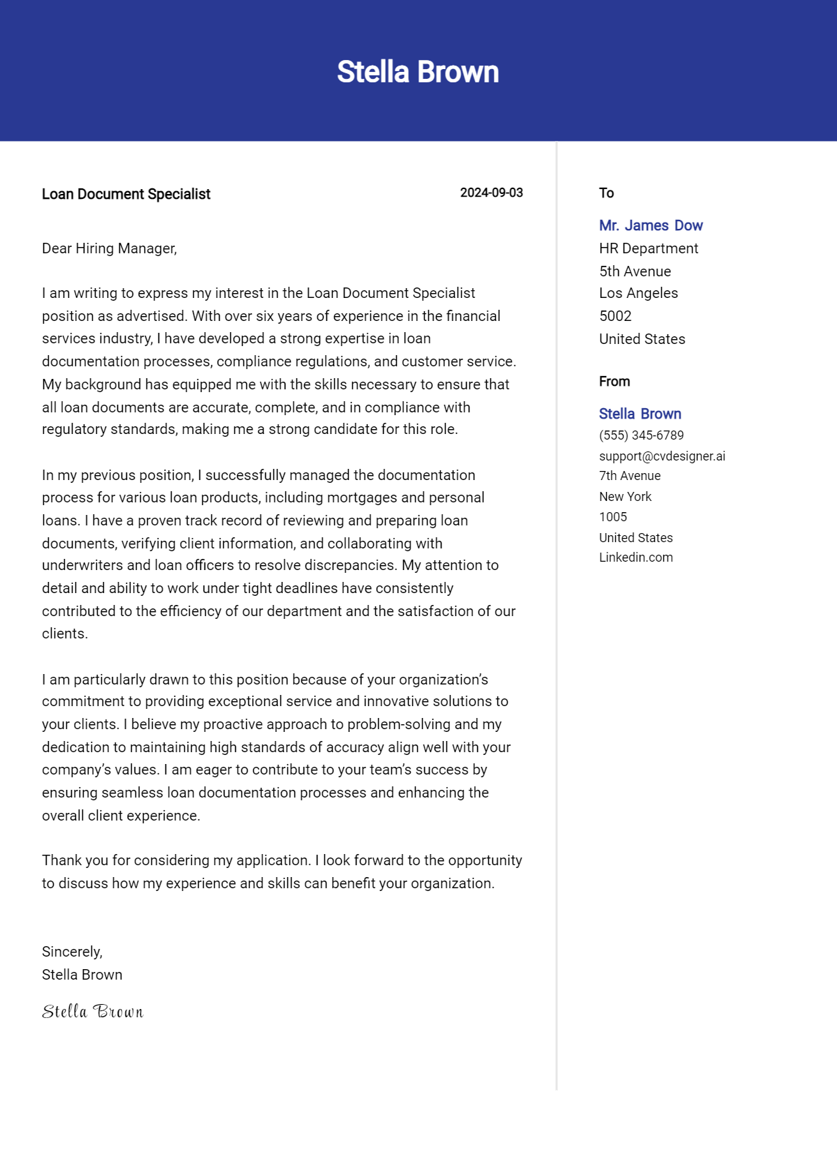 Loan Document Specialist Cover Letter Examples with Writing Tips for 2026 Preview