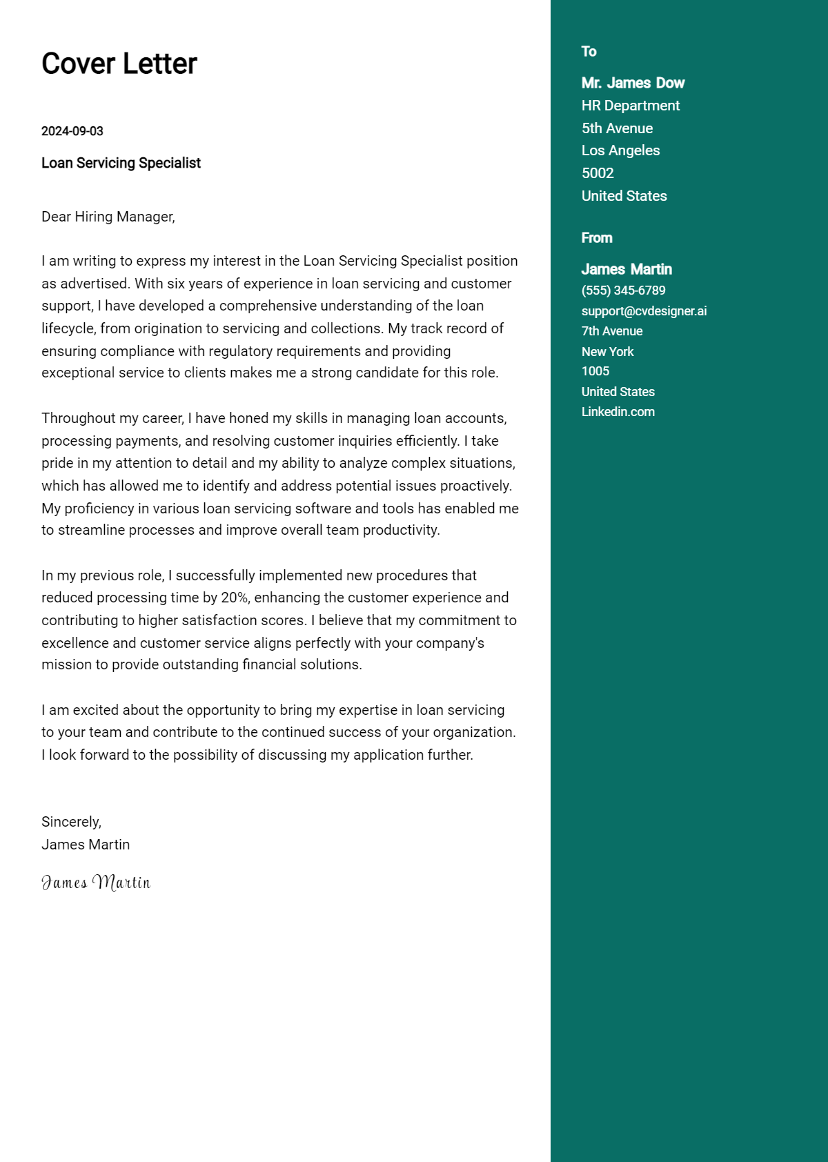 Loan Servicing Specialist Cover Letter Example for 2026: Expert Tips & Templates Preview