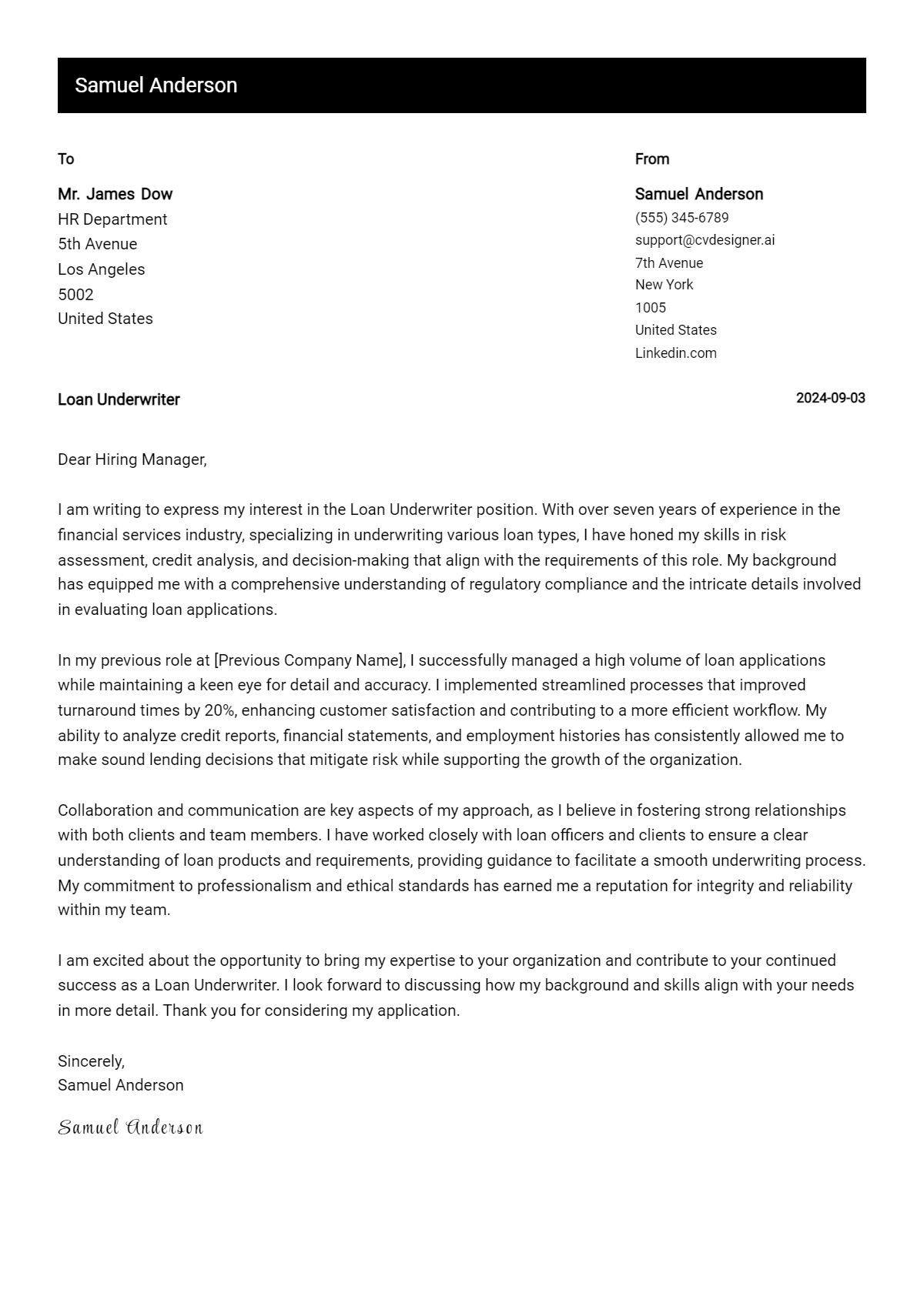 Loan Underwriter Cover Letter Example for 2026: Tips & Templates Preview