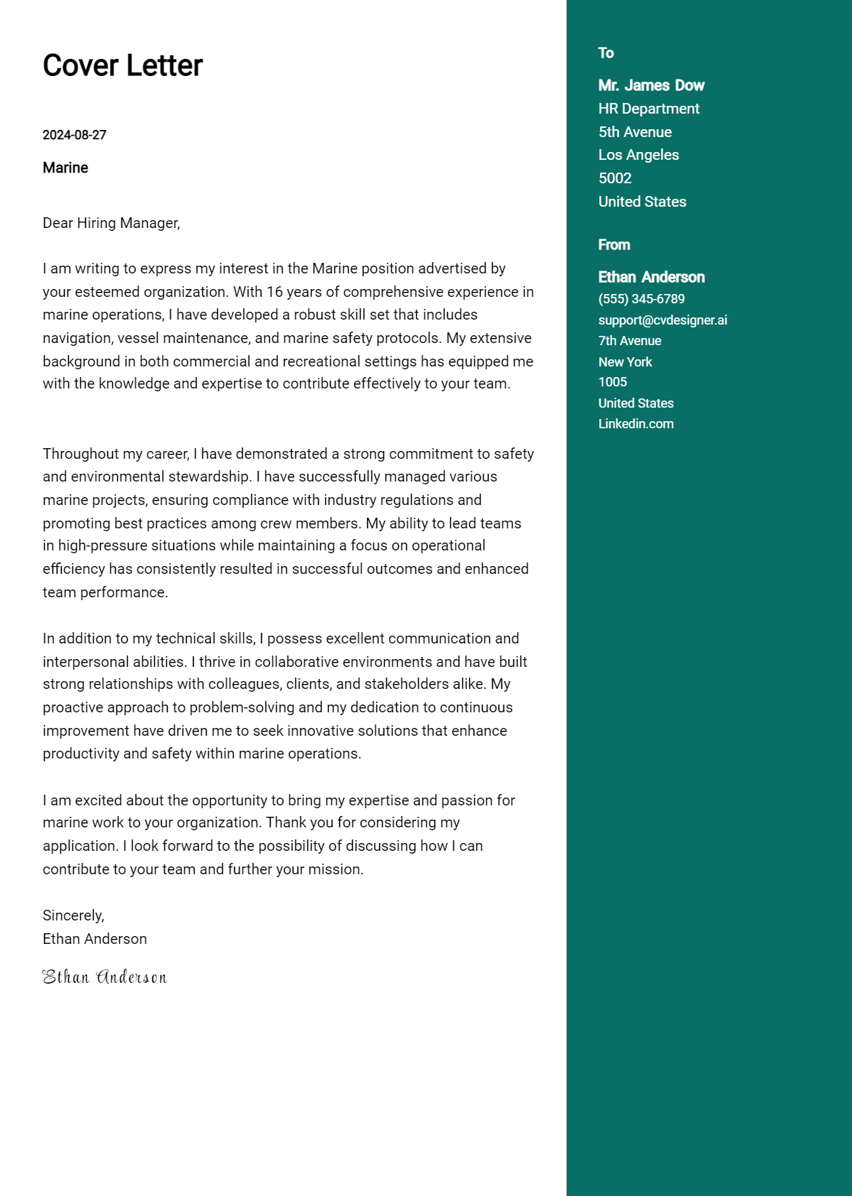 Marine Cover Letter Example for 2026: Expert Tips & Templates Preview