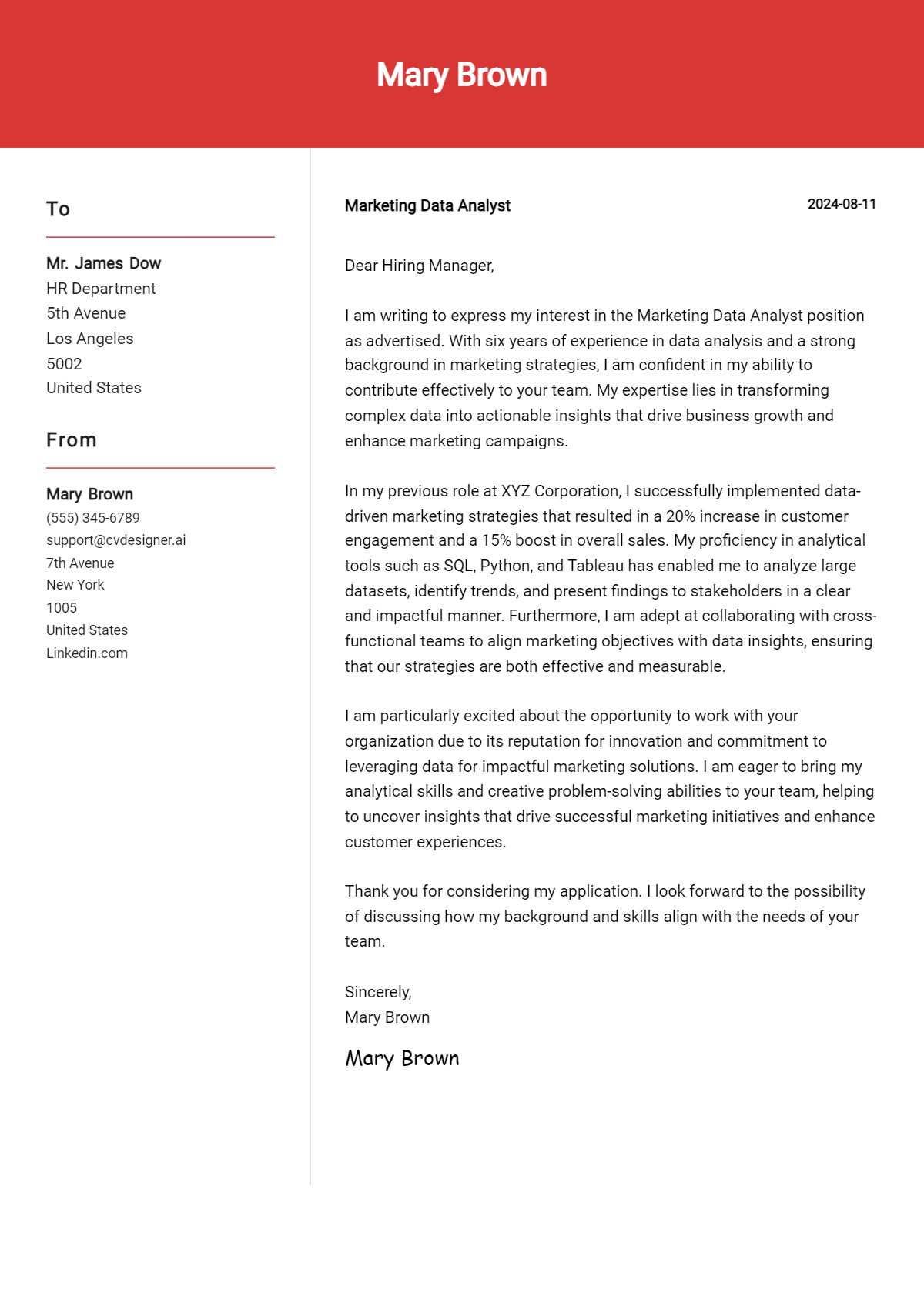 23 Marketing Data Analyst Cover Letter Examples with Writing Tips for 2026 Preview