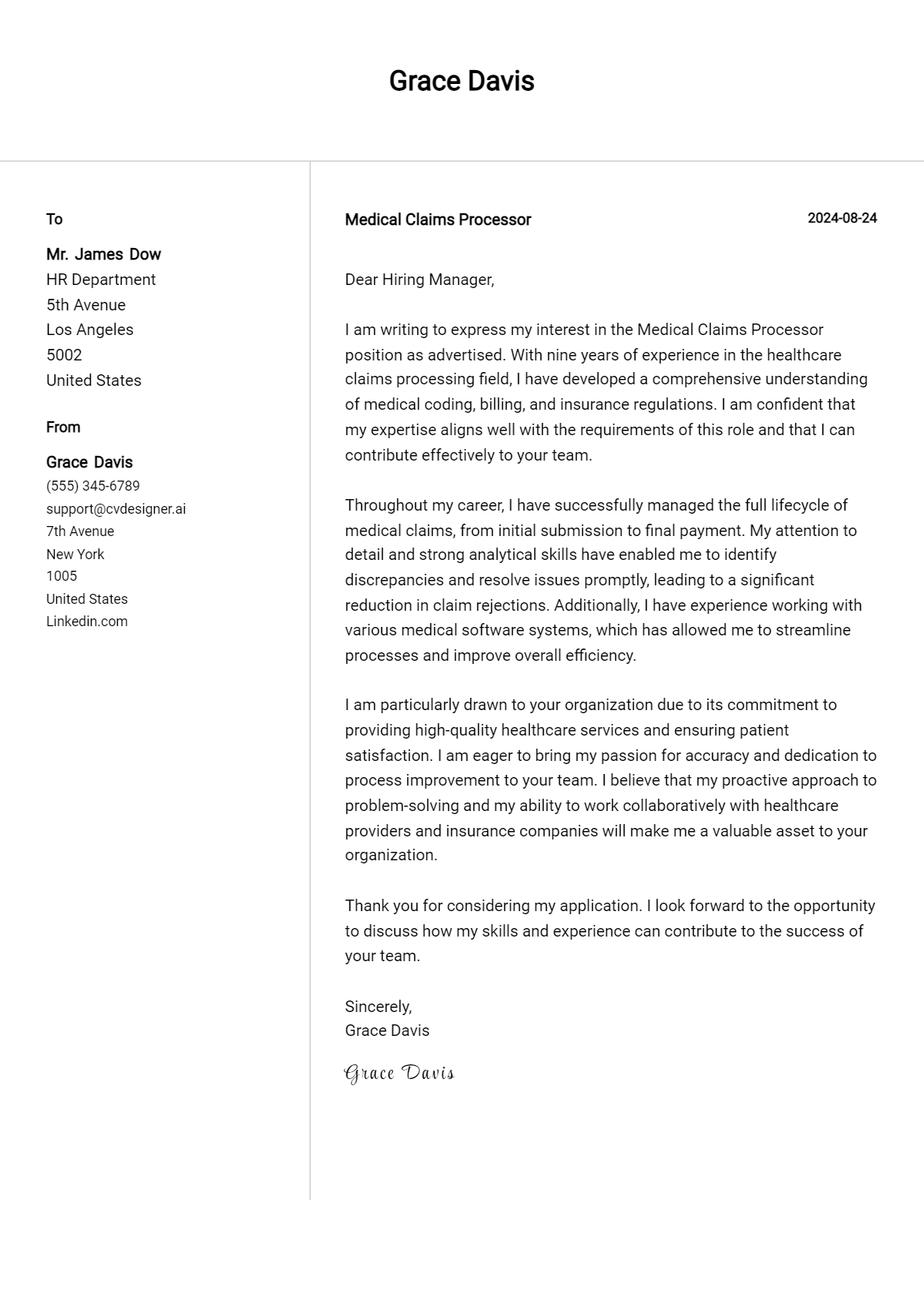 25 Medical Claims Processor Cover Letter Examples for 2026: Expert Tips & Templates Preview
