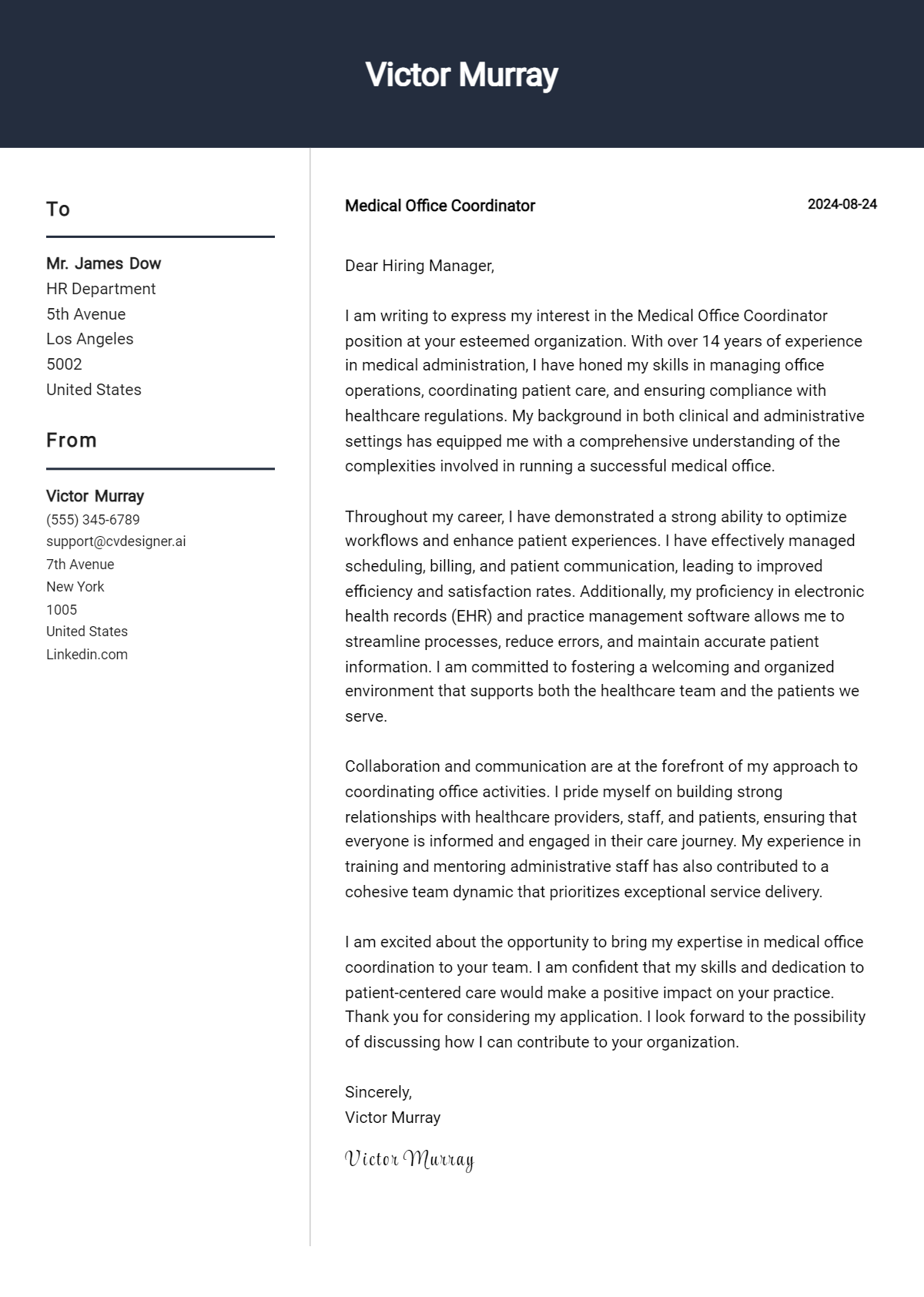 27 Medical Office Coordinator Cover Letter Examples for 2026 (Download Templates) Preview