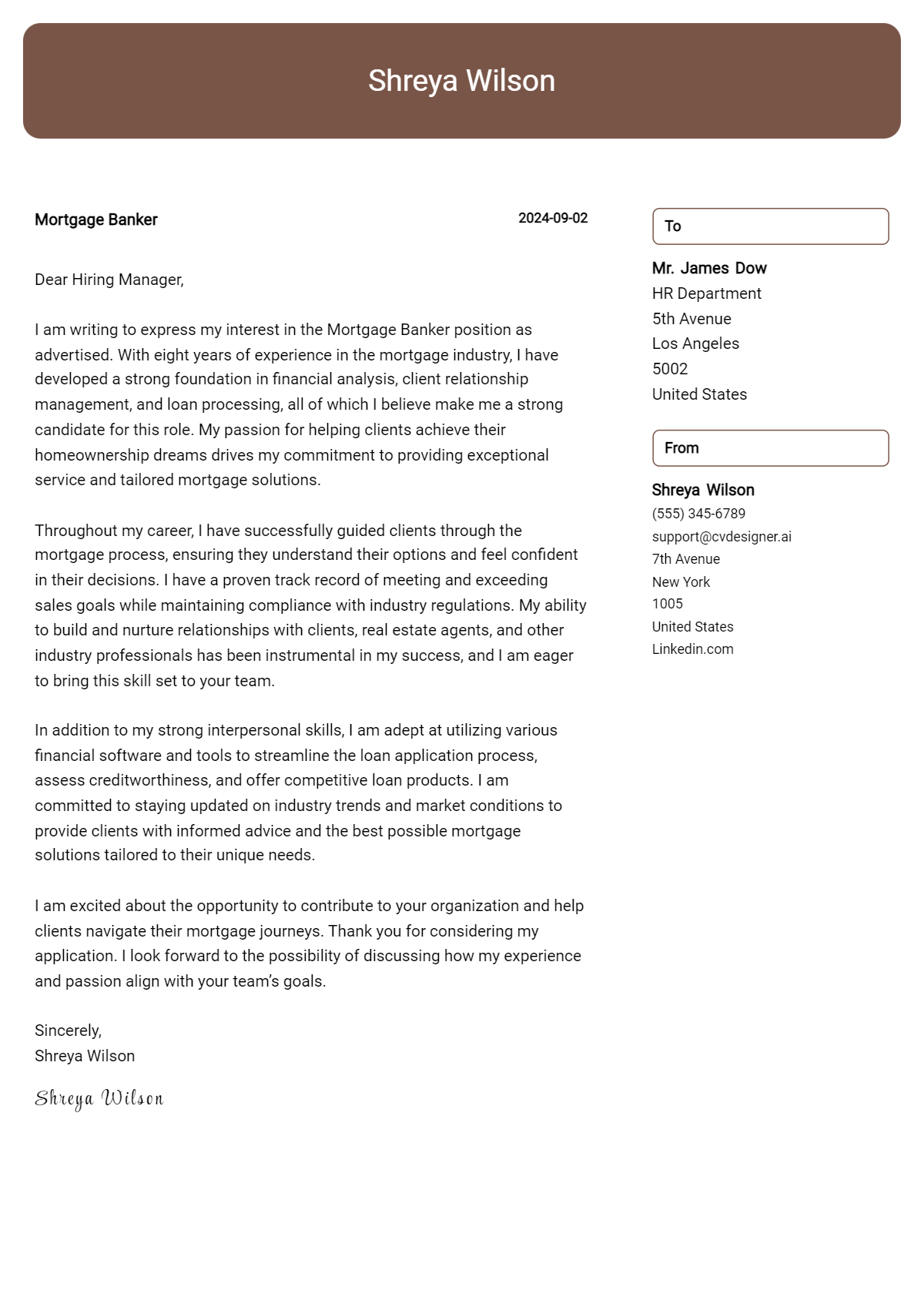 8 Mortgage Banker Cover Letter Samples & Examples 2026 Preview