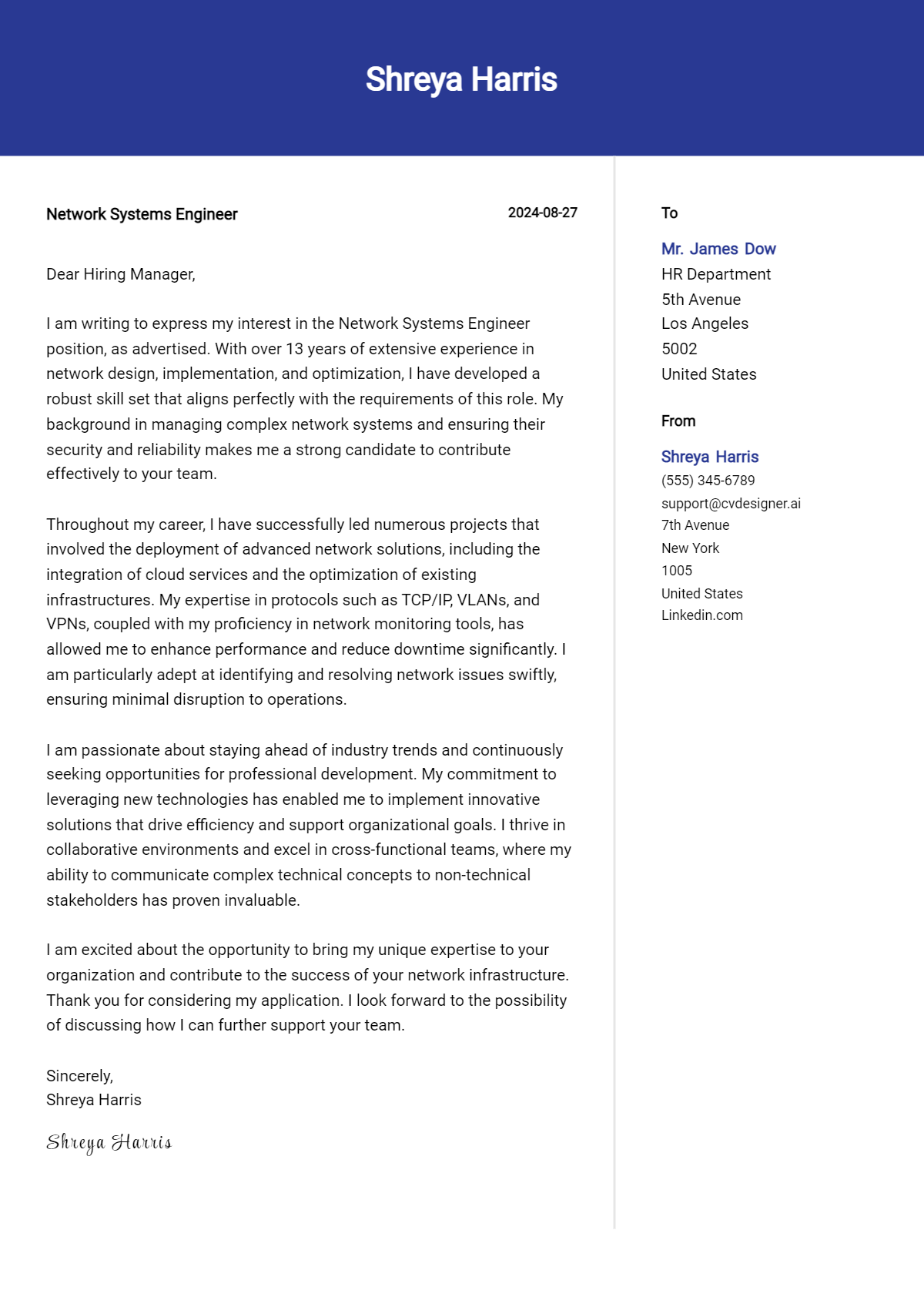 14 Network Systems Engineer Cover Letter Examples for 2026 (Download Templates) Preview
