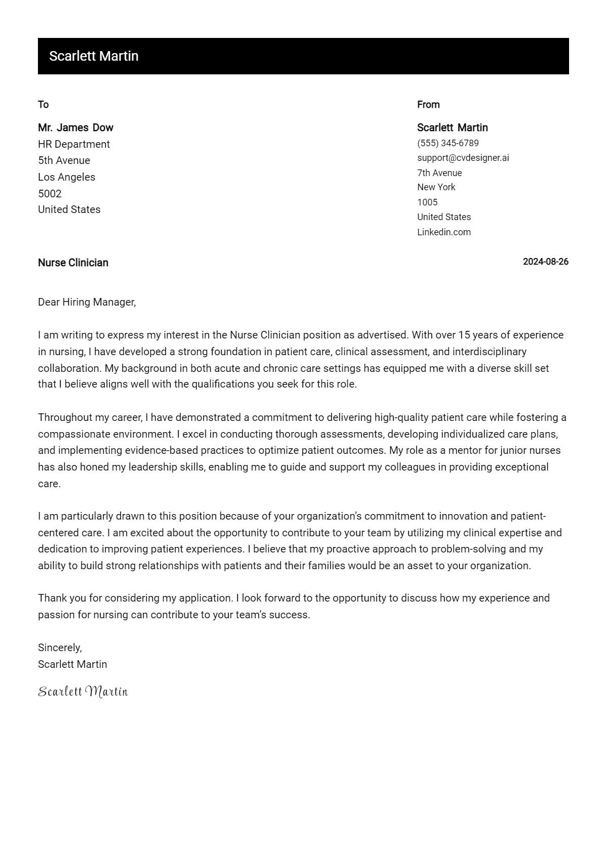33 Nurse Clinician Cover Letter Examples for 2026: Proven Tips Preview
