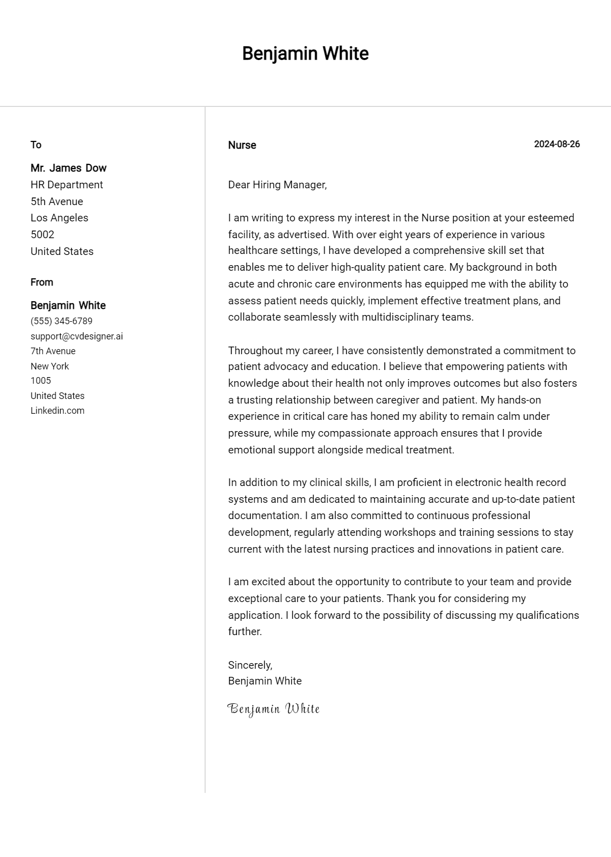 Nurse Cover Letter Example for 2026: Expert Tips & Templates Preview