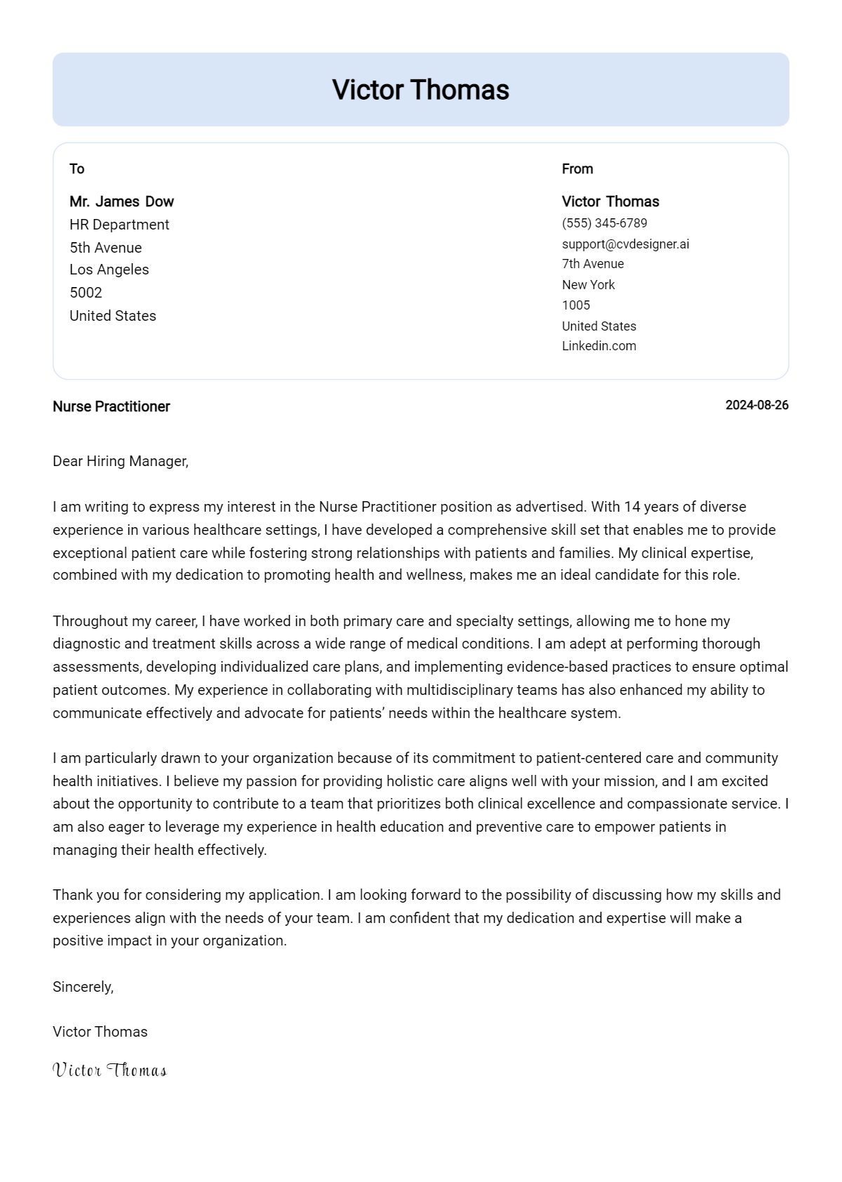Nurse Practitioner Cover Letter Example for 2026: Proven Tips Preview