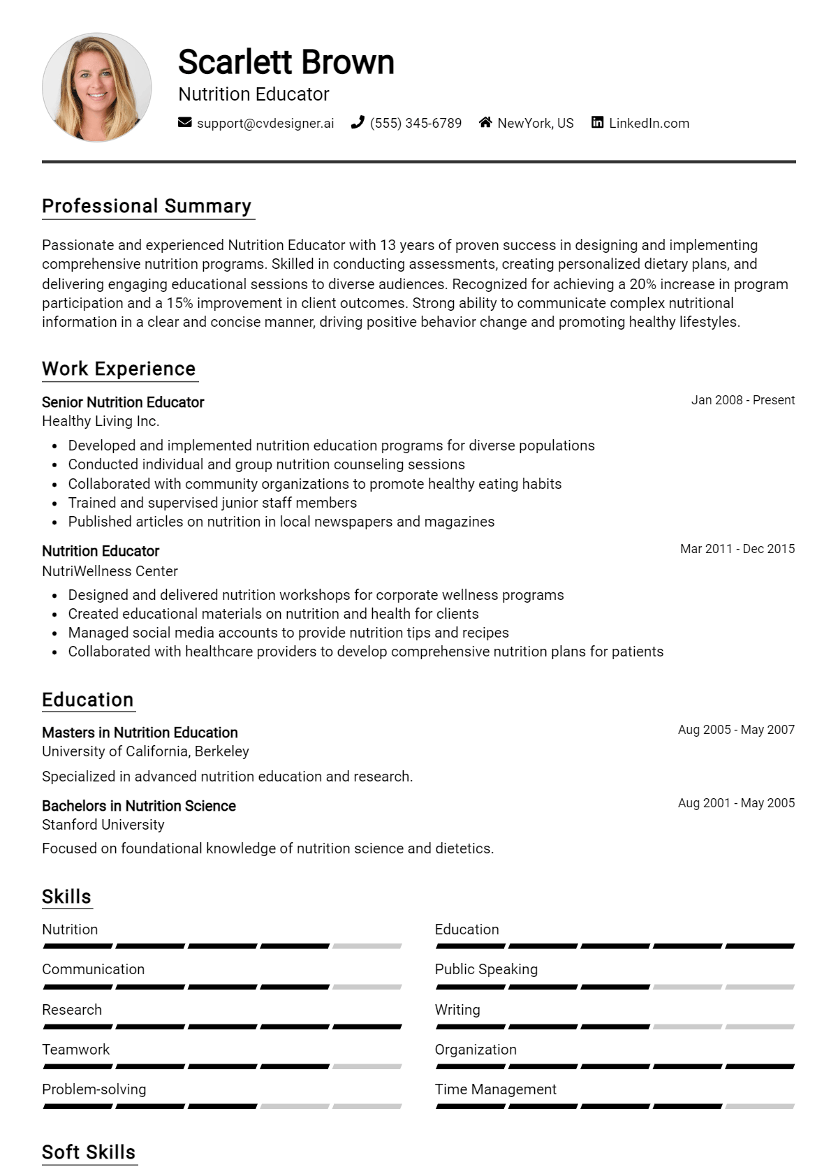 Nutrition Educator Resume Example for 2026: Best Formatting Tips Preview