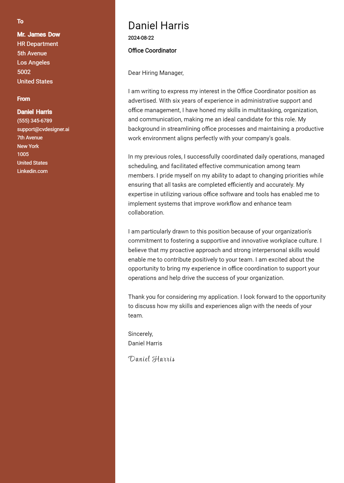 16 Office Coordinator Cover Letter Examples and Templates for 2026 Preview