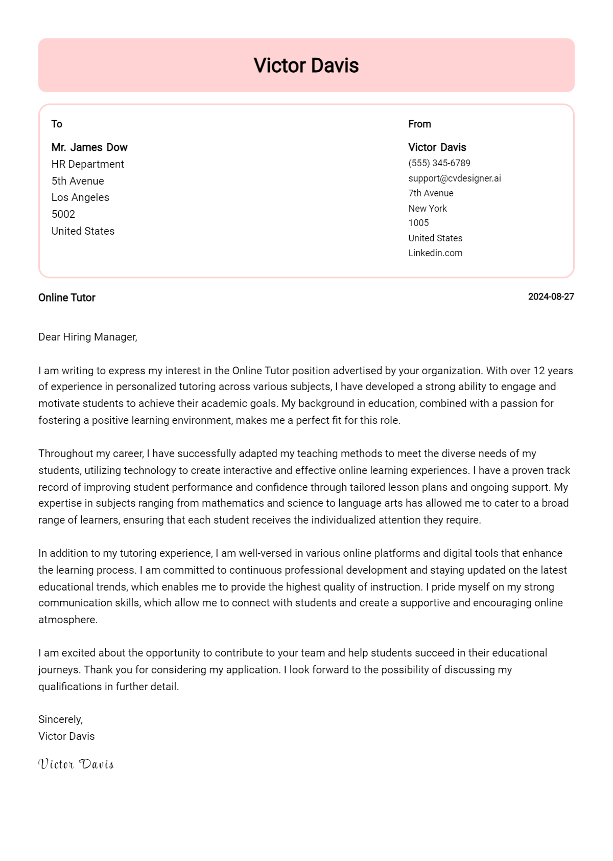 Online Tutor Cover Letter Example for 2026: Ultimate Guide Preview