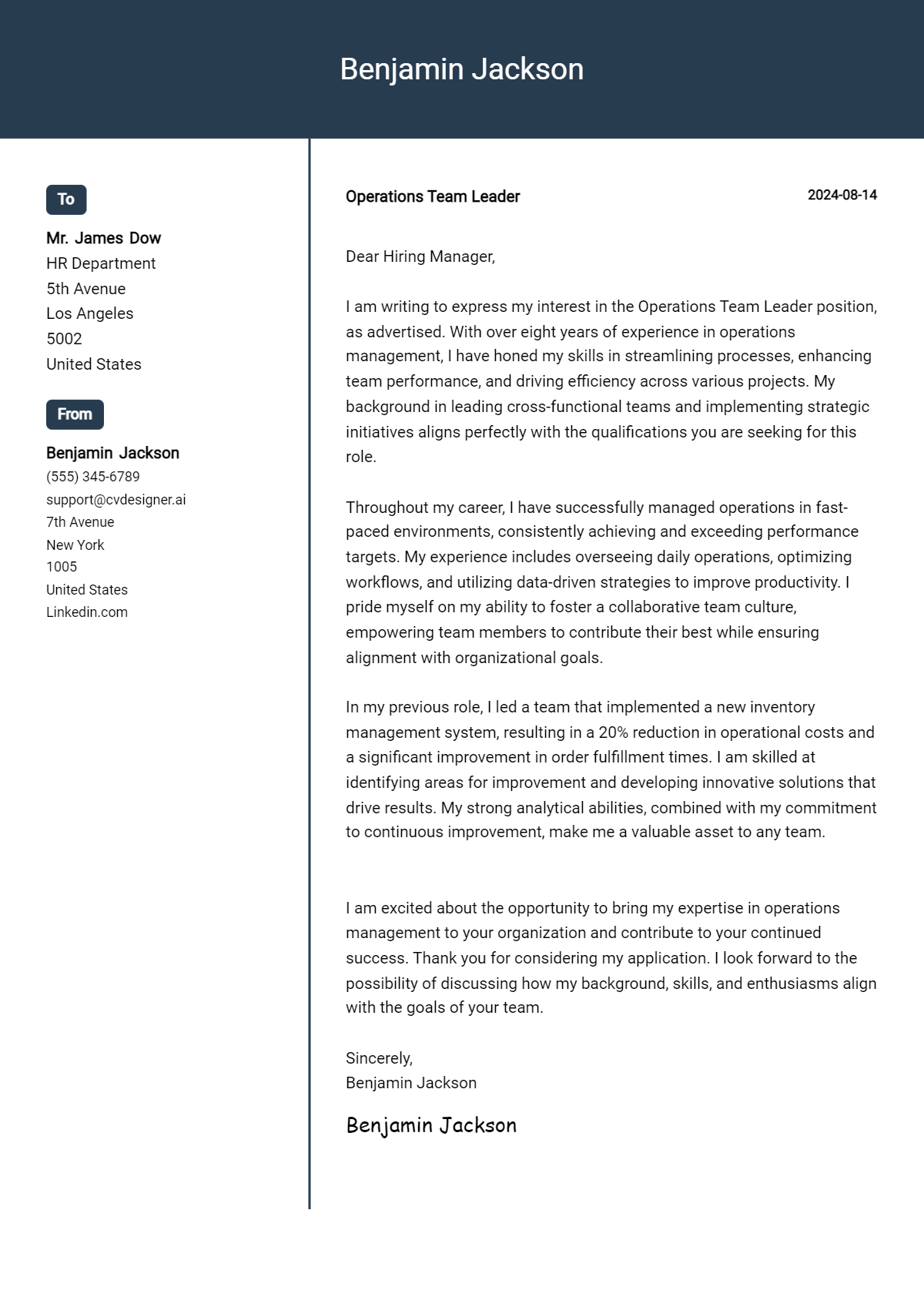 18 Operations Team Leader Cover Letter Examples for 2026 (Downloadable) Preview