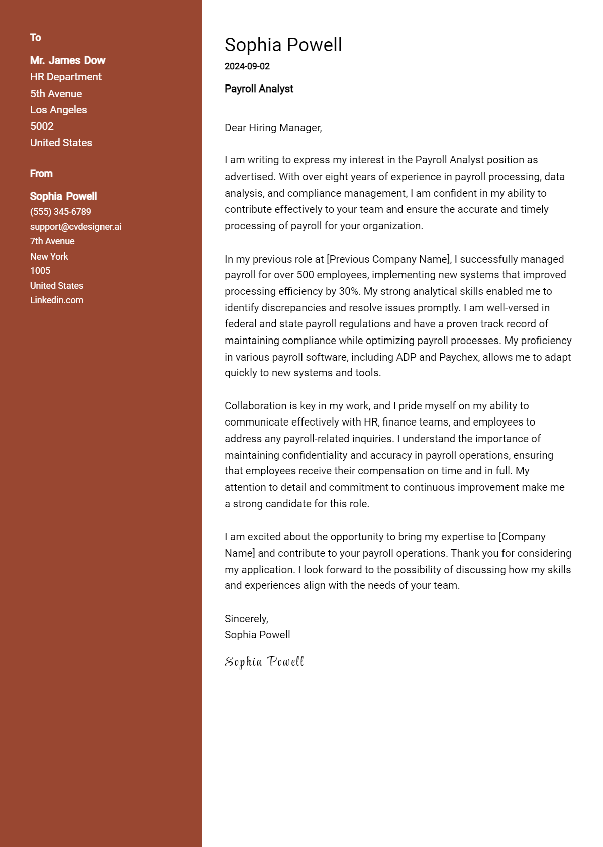 Payroll Analyst Cover Letter Examples and Templates for 2026 Preview