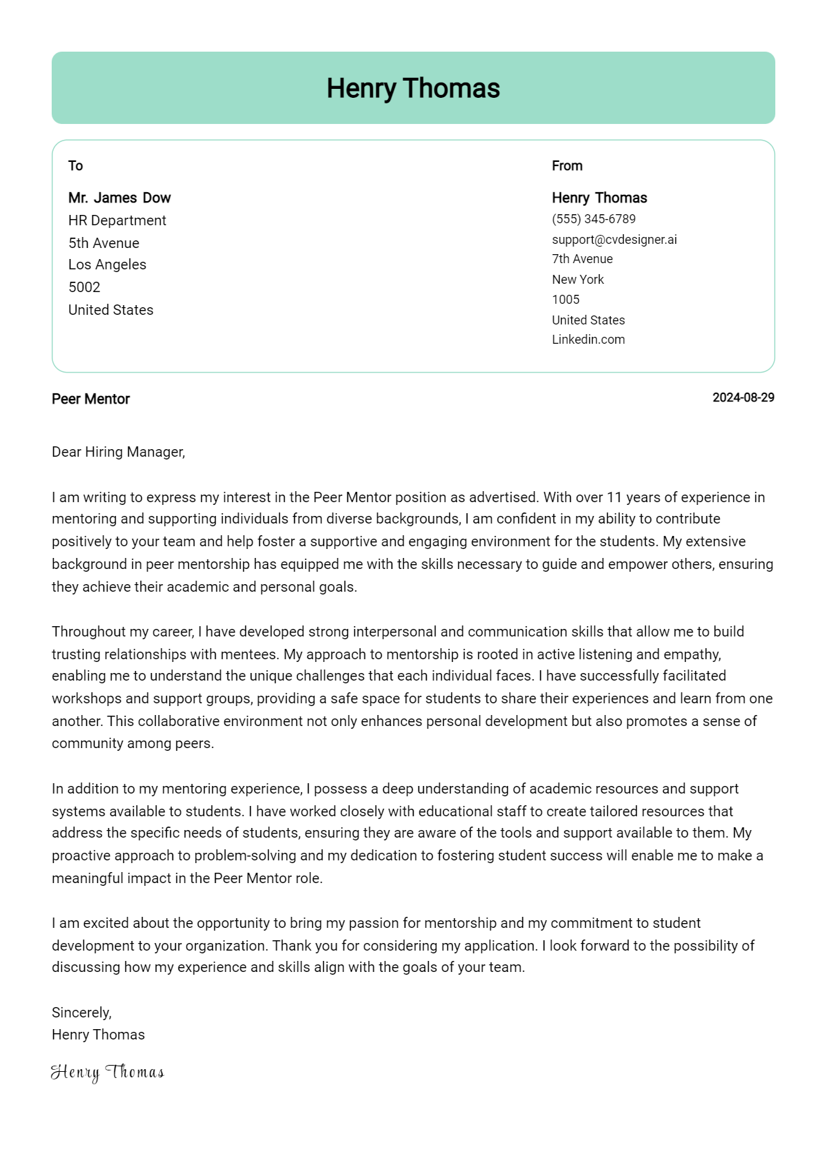 Peer Mentor Cover Letter Example for 2026: Expert Tips & Templates Preview