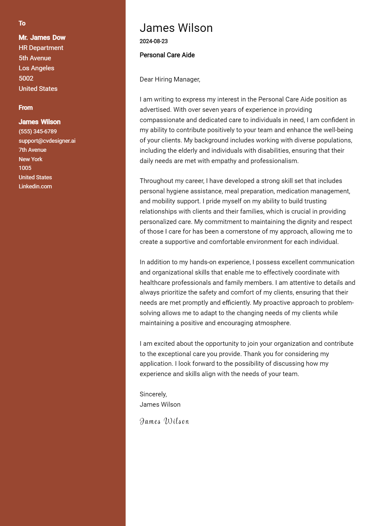 Personal Care Aide Cover Letter Example for 2026: Ultimate Guide Preview