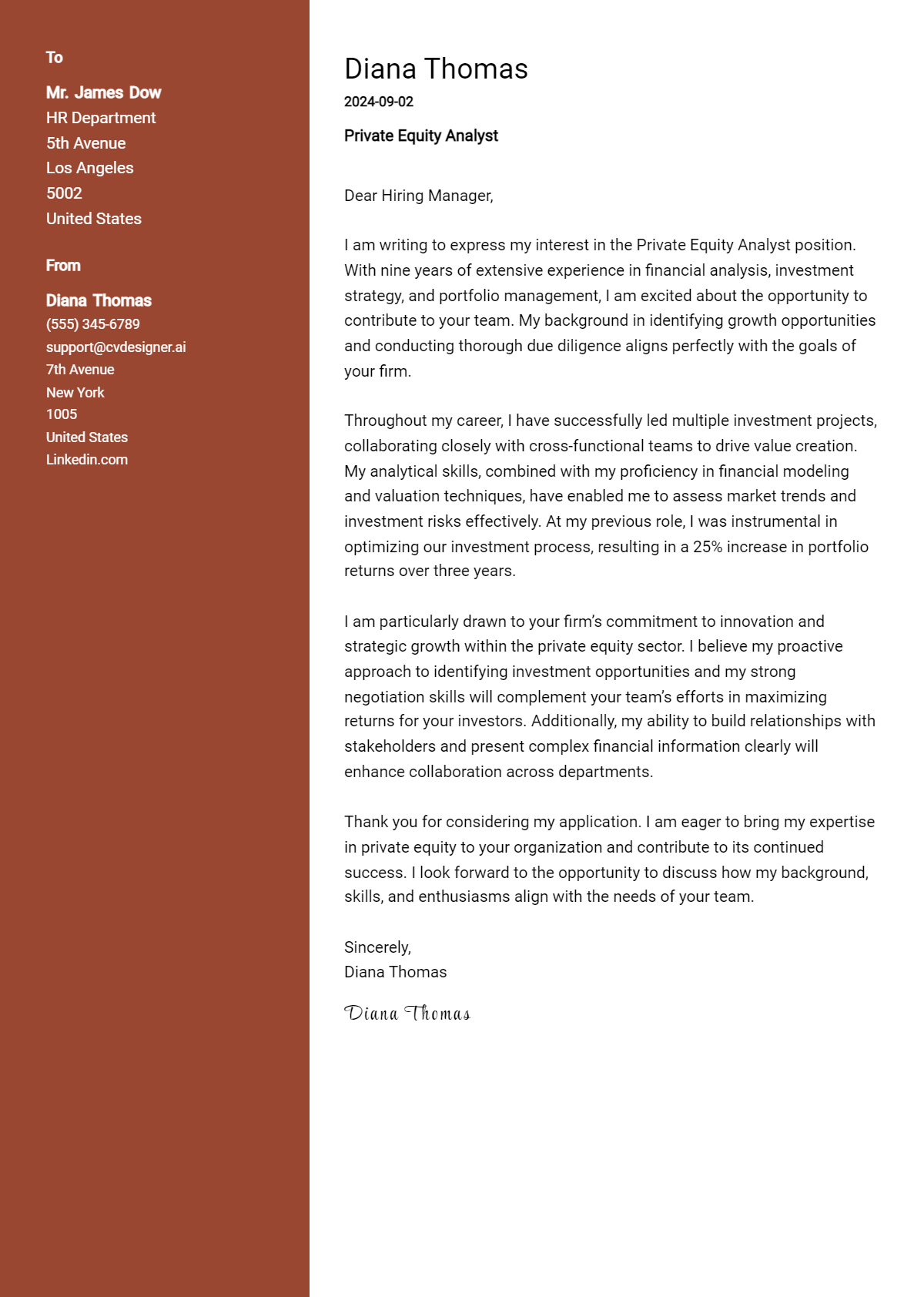 Private Equity Analyst Cover Letter Examples for 2026 (Downloadable) Preview