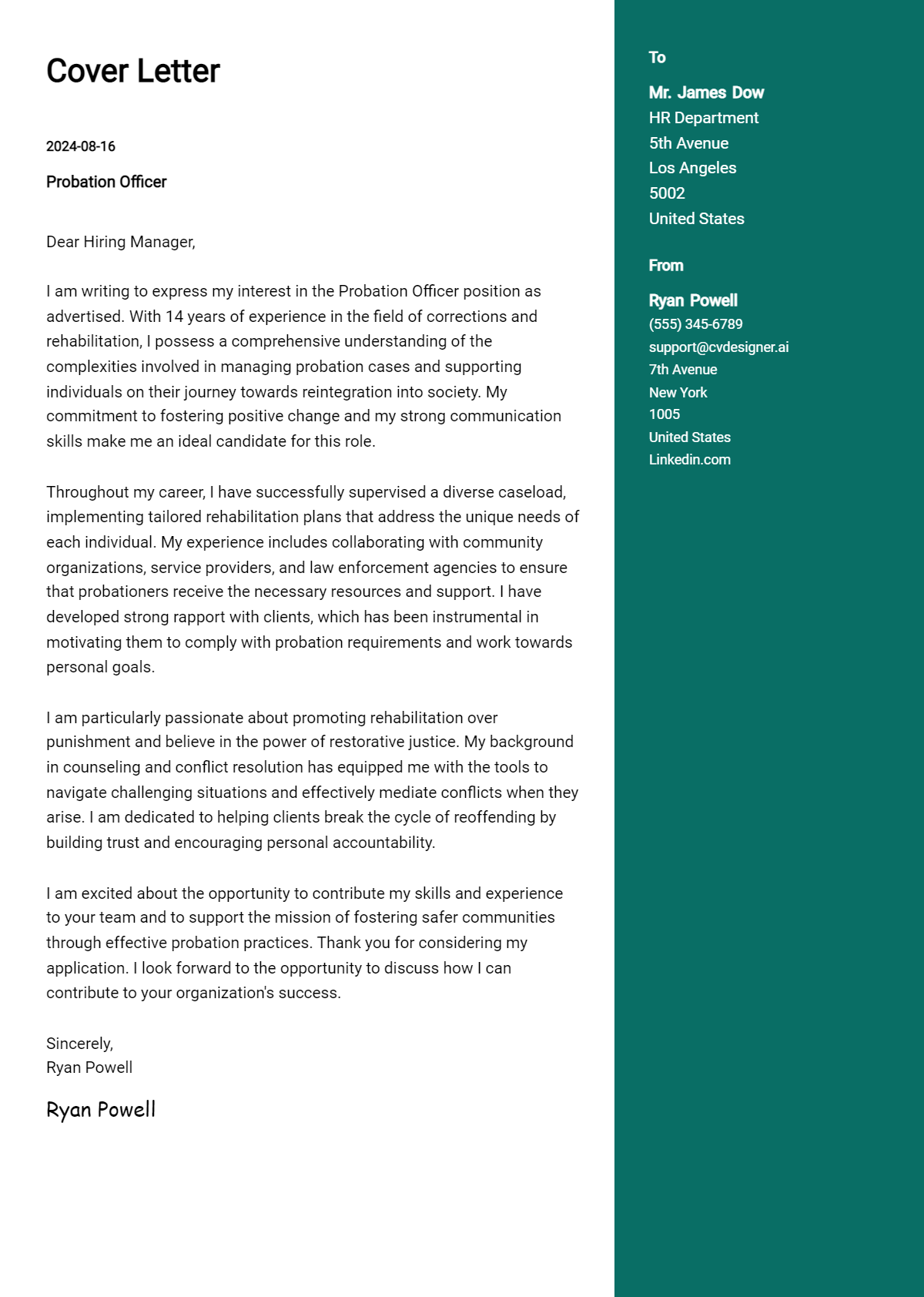 Probation Officer Cover Letter Examples with Writing Tips for 2026 Preview