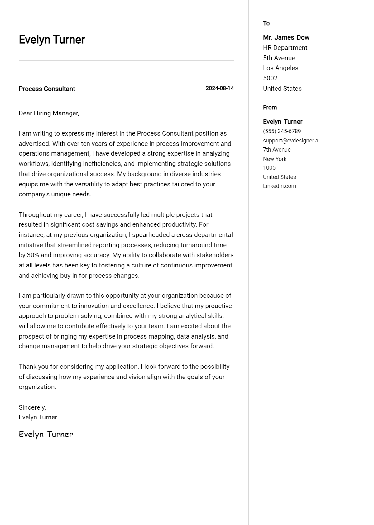 14 Process Consultant Cover Letter Examples with Writing Tips for 2026 Preview