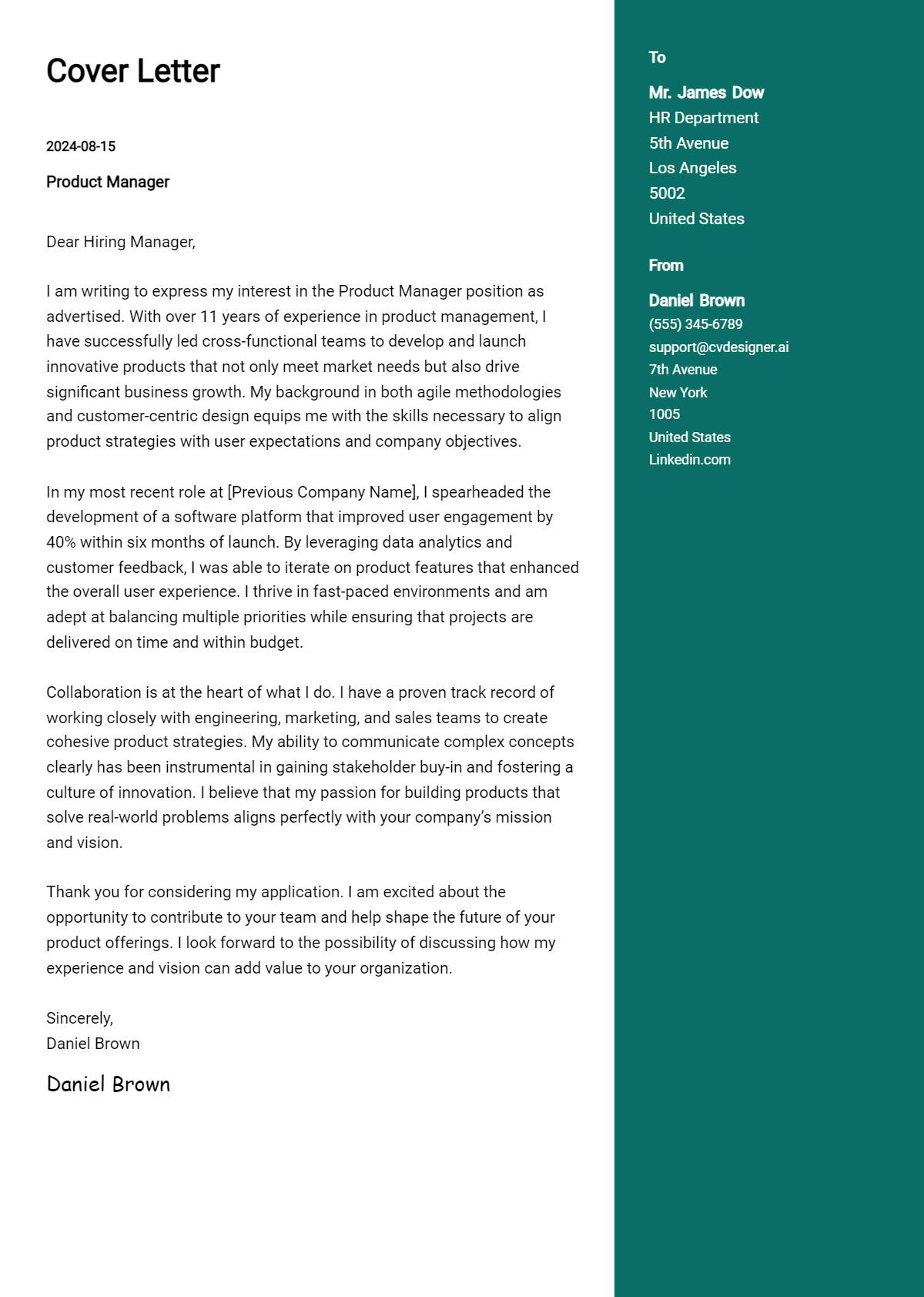 Product Manager Cover Letter Example for 2026: Expert Tips & Templates Preview
