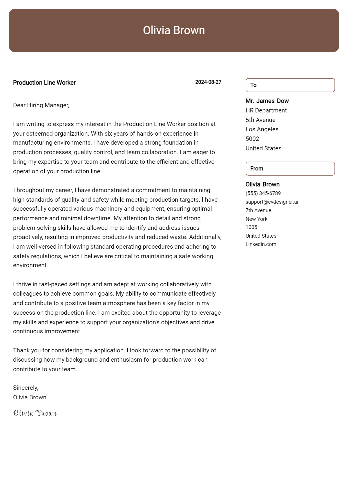 21 Production Line Worker Cover Letter Examples and Templates for 2026 Preview