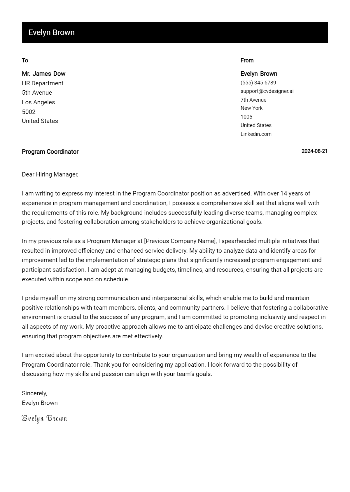 11 Program Coordinator Cover Letter Examples and Templates for 2026 Preview