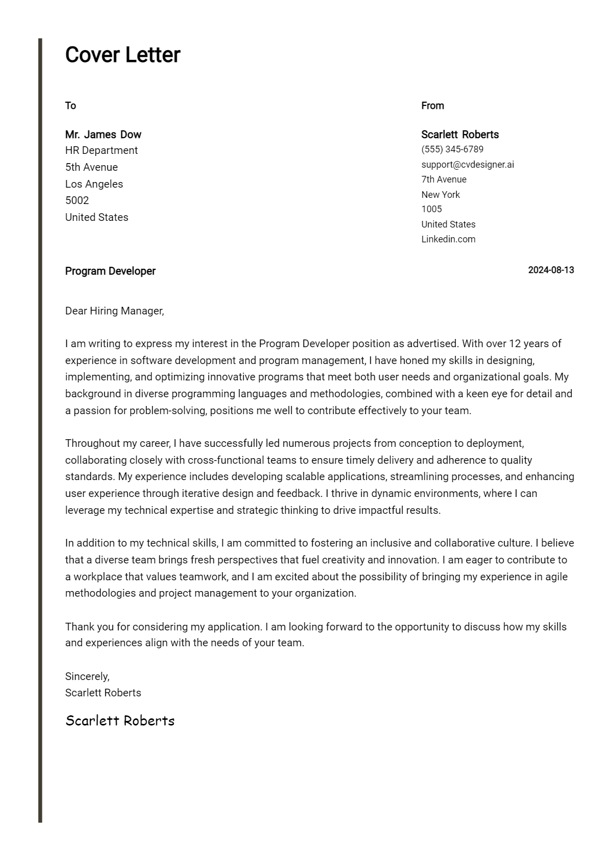 19 Program Developer Cover Letter Examples for 2026: Ultimate Guide Preview