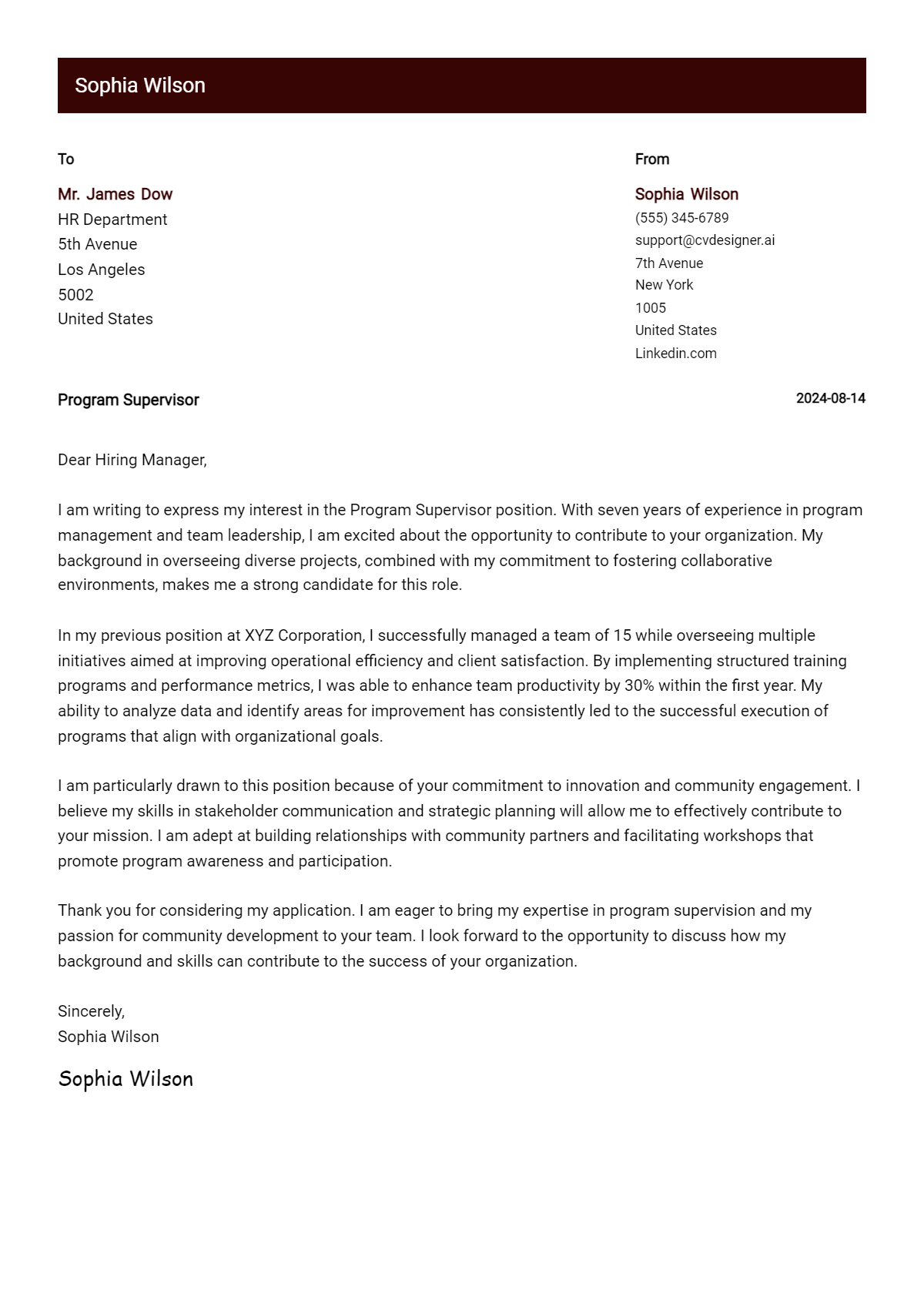 25 Program Supervisor Cover Letter Examples for 2026 Preview