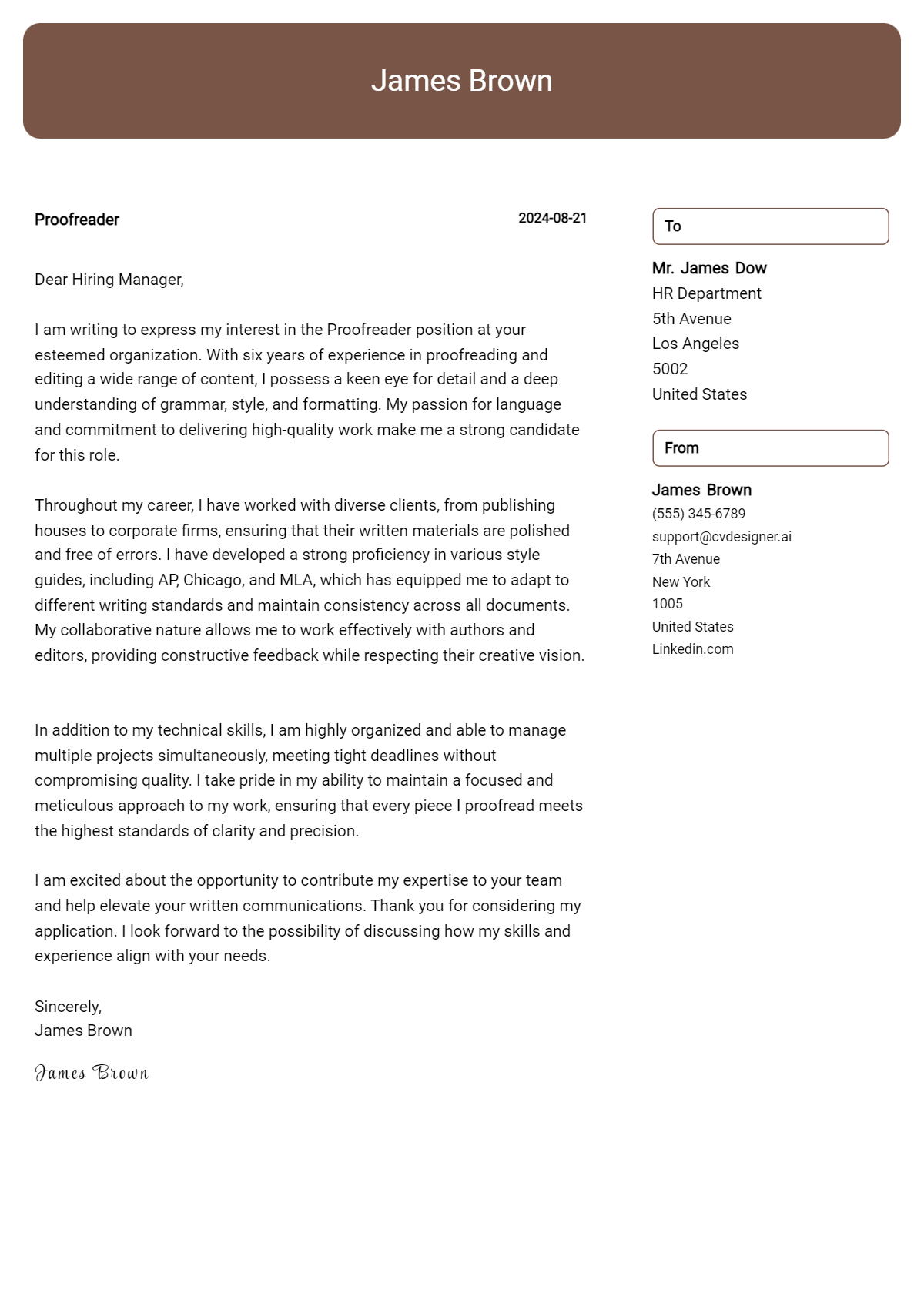 Proofreader Cover Letter Example for 2026: Free Templates Preview