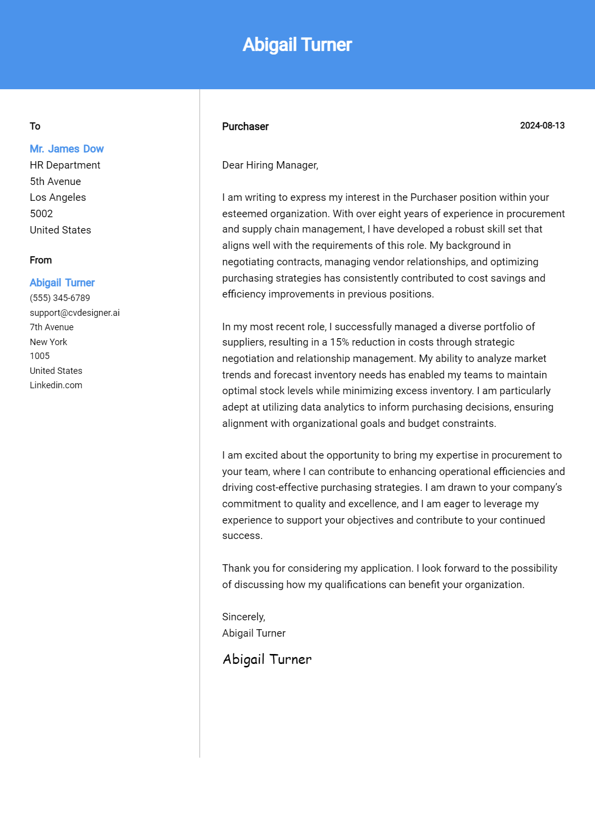 8 Purchaser Cover Letter Examples and Templates for 2026 Preview