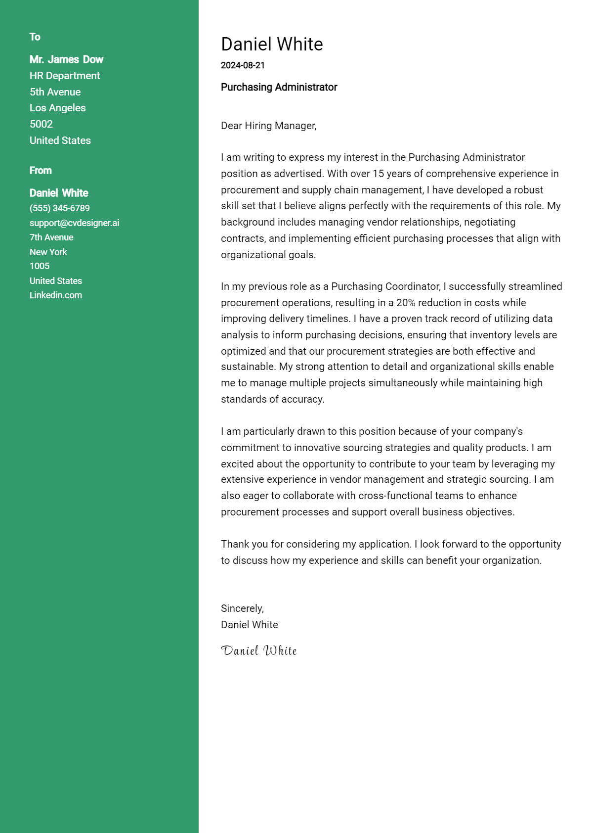 8 Purchasing Administrator Cover Letter Examples for 2026: Top CV Skills Preview