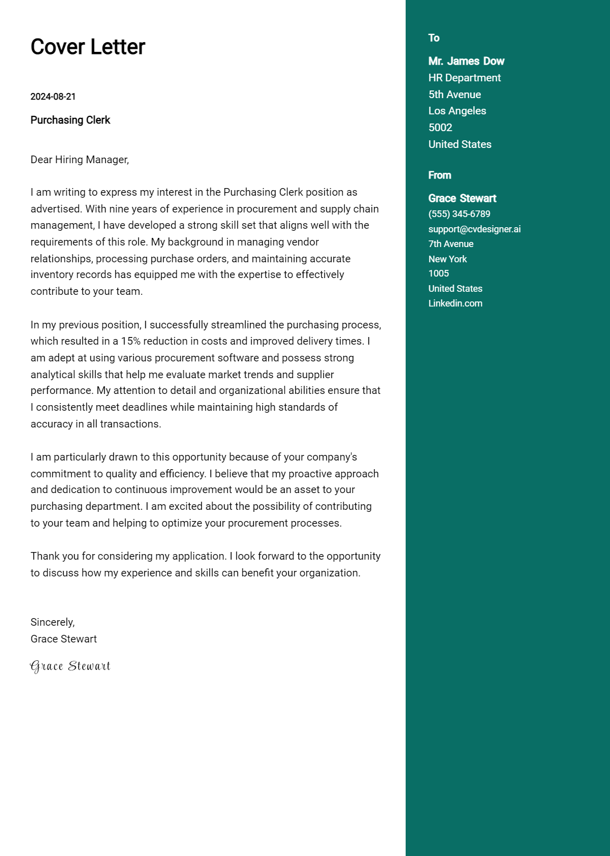 8 Purchasing Clerk Cover Letter Examples for 2026: Proven Tips Preview
