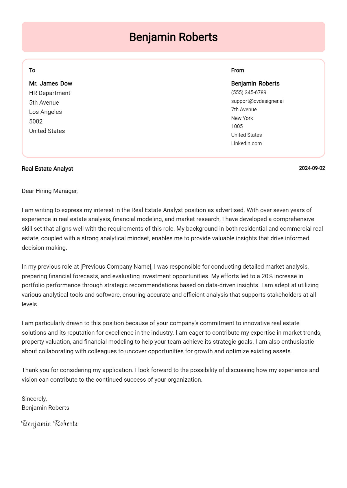 Real Estate Analyst Cover Letter Example for 2026: Expert Tips & Templates Preview