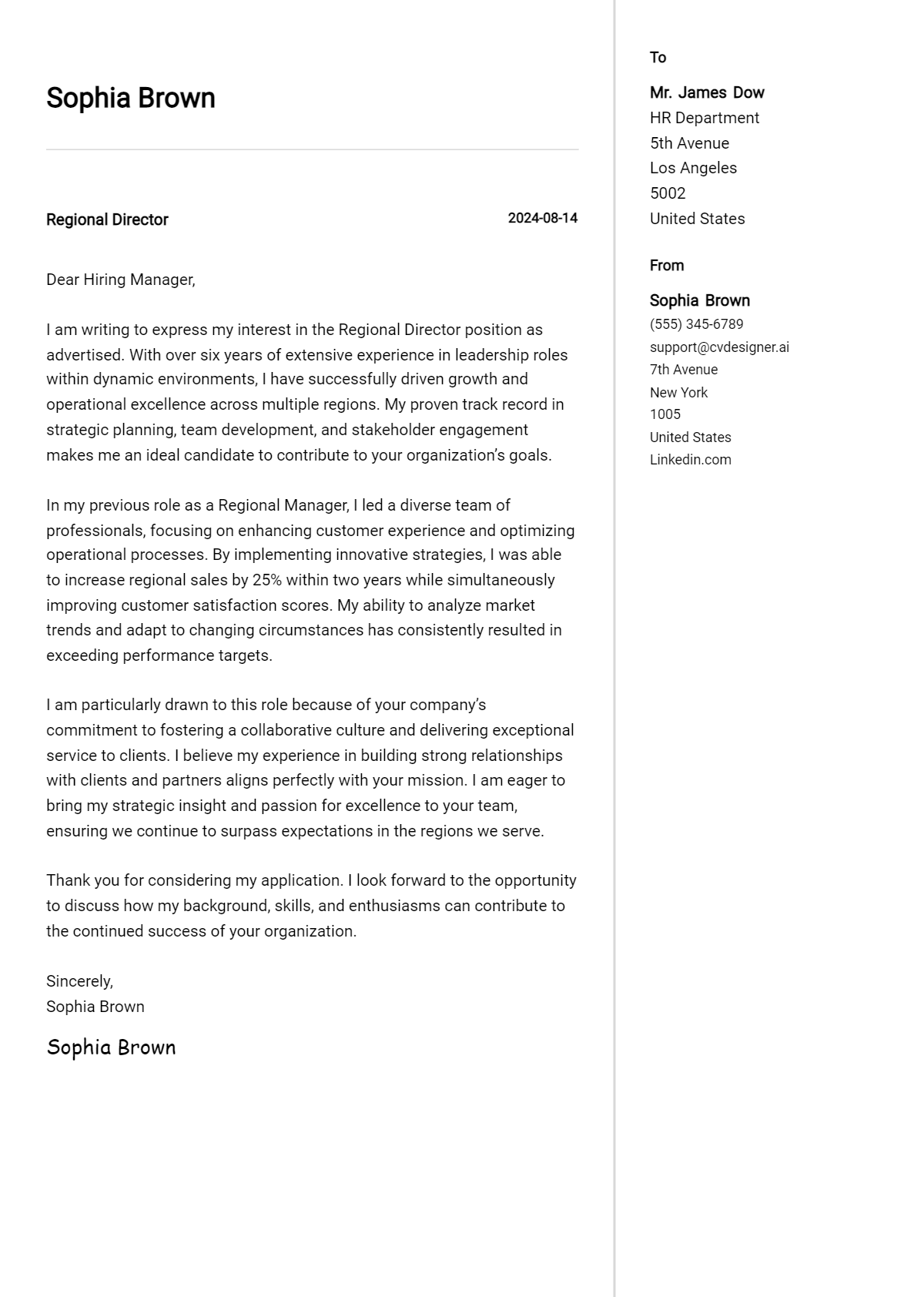 Regional Director Cover Letter Examples with Writing Tips for 2026 Preview