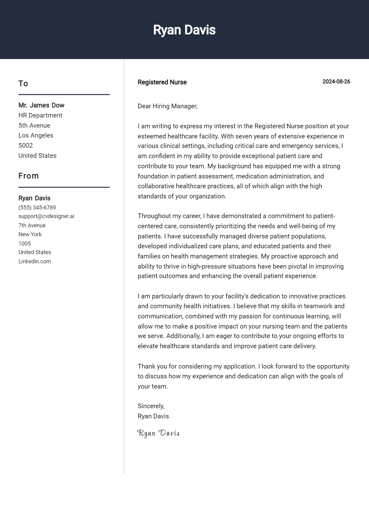 35 Registered Nurse Cover Letter Examples for 2026 (Free Templates) Preview