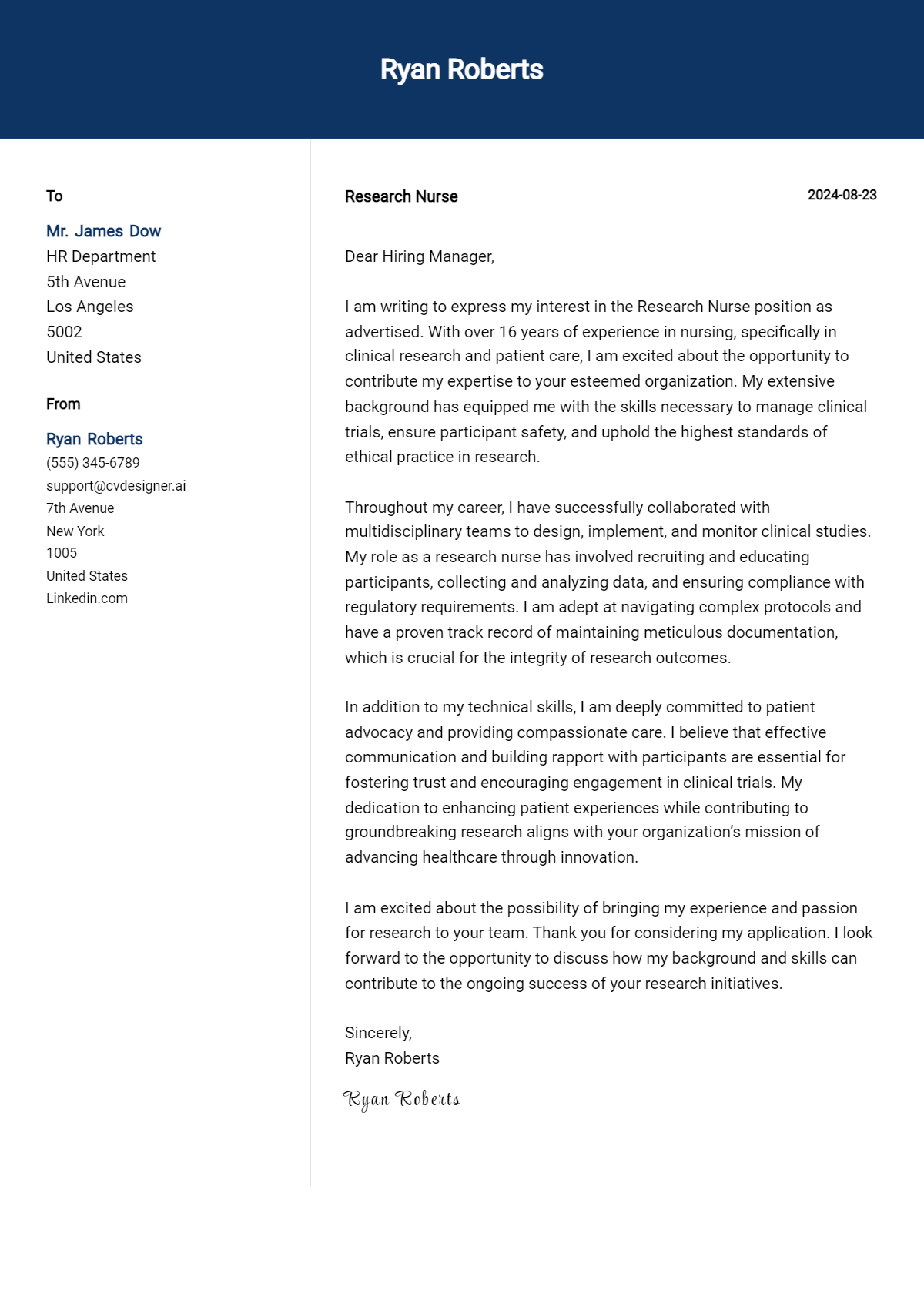29 Research Nurse Cover Letter Samples & Examples 2026 Preview