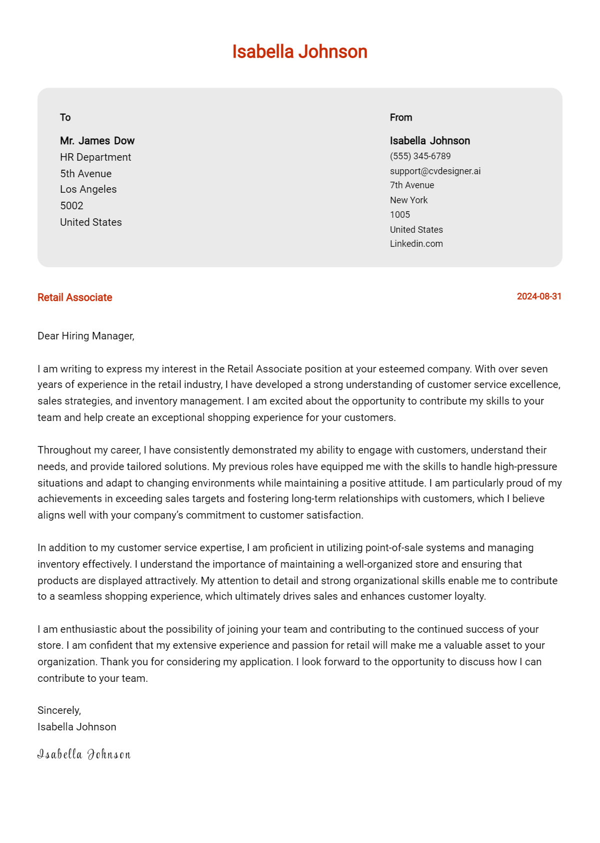 19 Retail Associate Cover Letter Examples for 2026: Expert Tips & Templates Preview