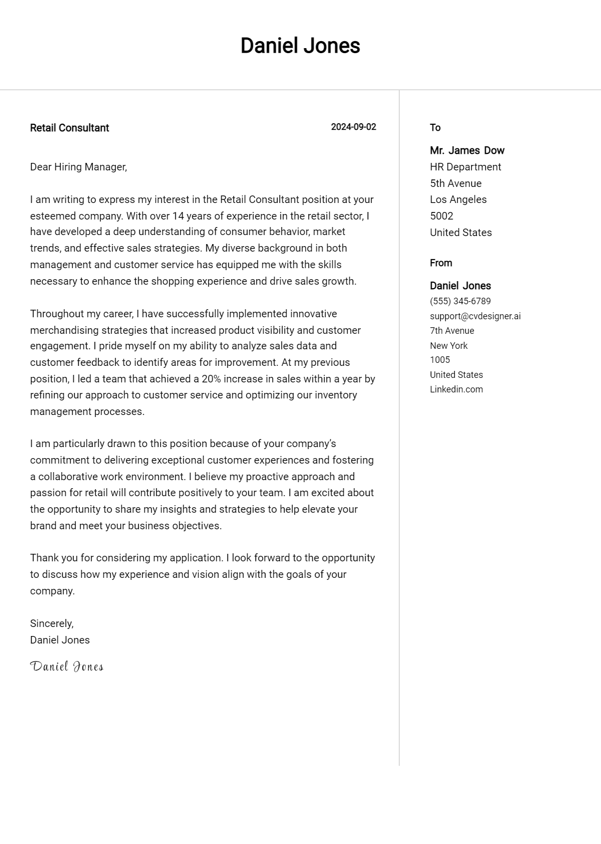 18 Retail Consultant Cover Letter Examples and Templates for 2026 Preview