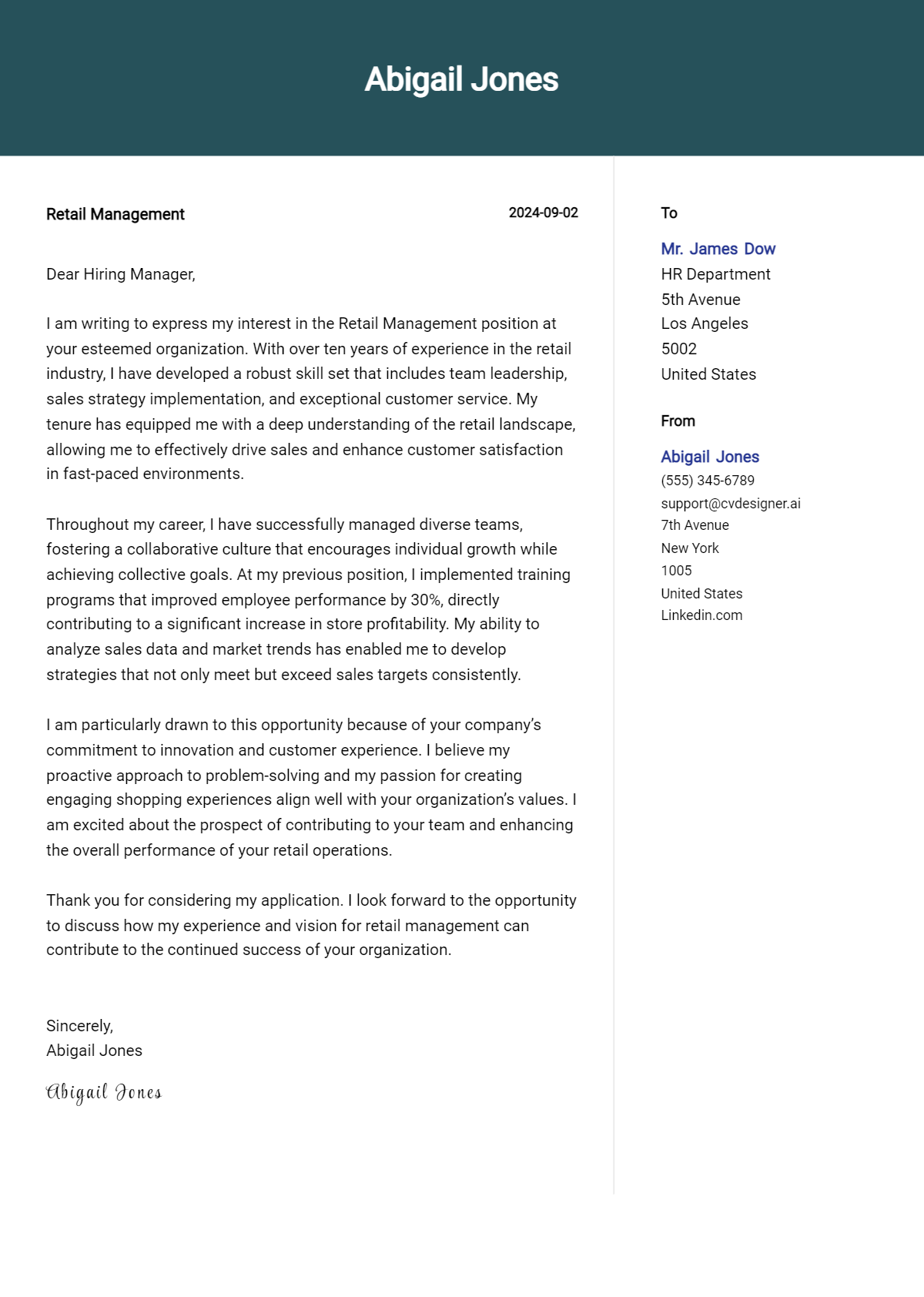 12 Retail Management Cover Letter Examples for 2026: Tips & Templates Preview