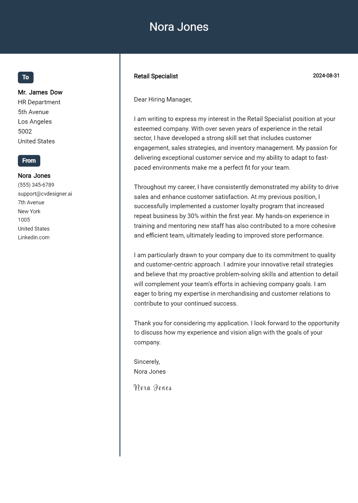 21 Retail Specialist Cover Letter Examples for 2026: Free Templates Preview
