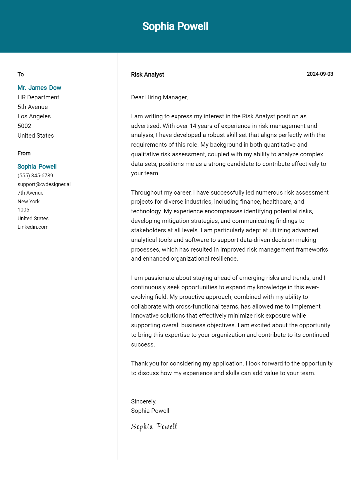 Risk Analyst Cover Letter Examples and Templates for 2026 Preview