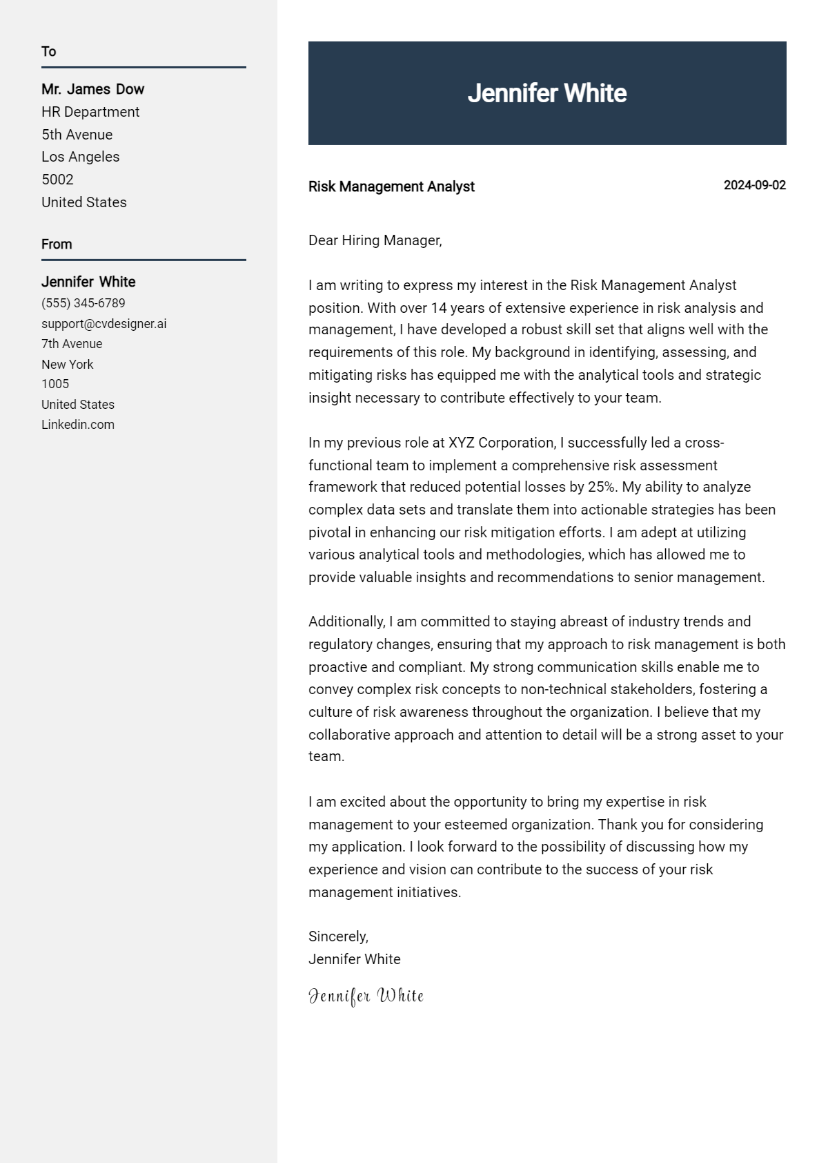 12 Risk Management Analyst Cover Letter Examples for 2026 (Download Templates) Preview