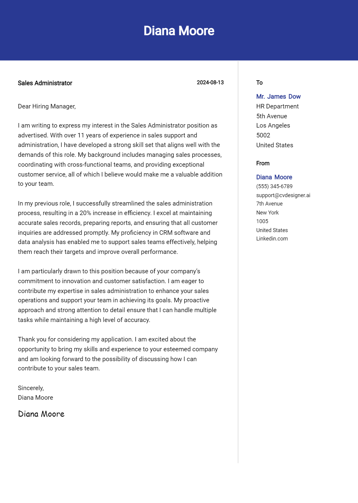 14 Sales Administrator Cover Letter Example for 2026: Tips & Templates Preview