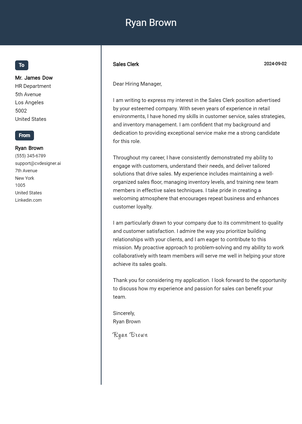 Sales Clerk Cover Letter Example for 2026: Expert Tips & Templates Preview