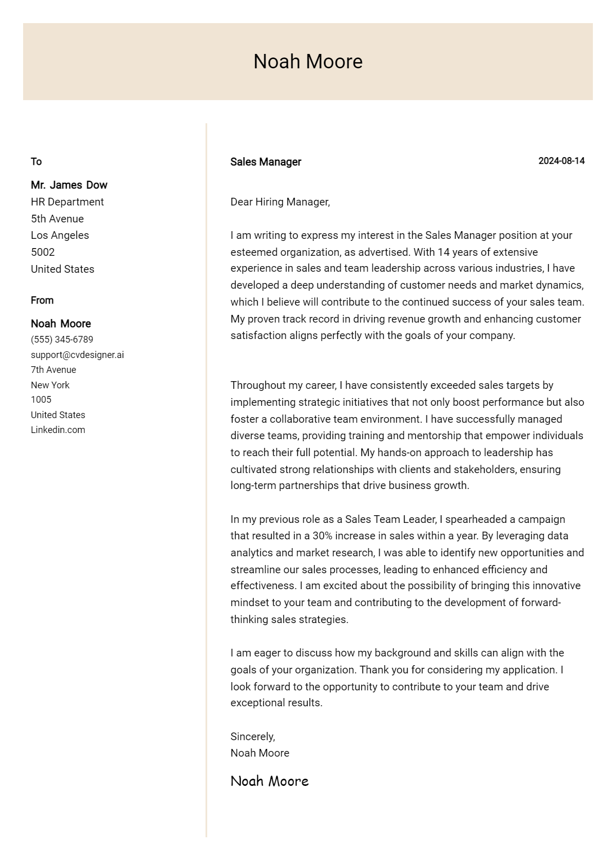 15 Sales Manager Cover Letter Samples & Examples 2026 Preview