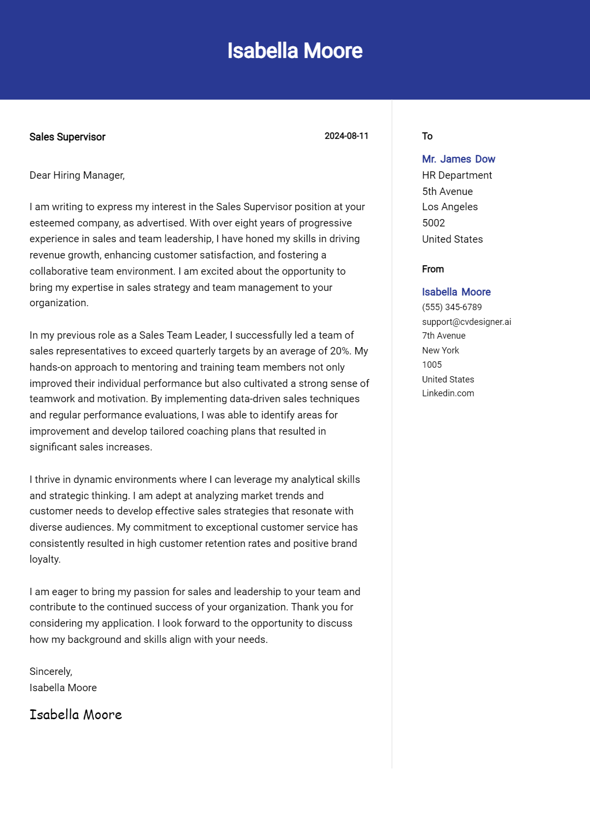 24 Sales Supervisor Cover Letter Examples for 2026: Proven Tips Preview