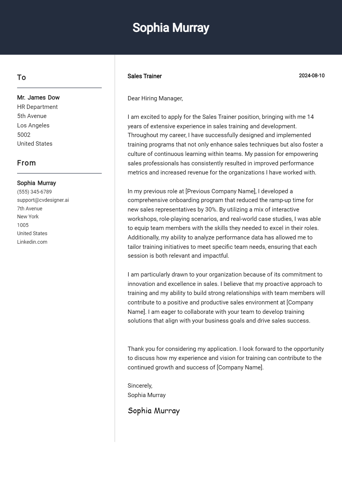 12 Sales Trainer Cover Letter Example for 2026: Free Templates Preview