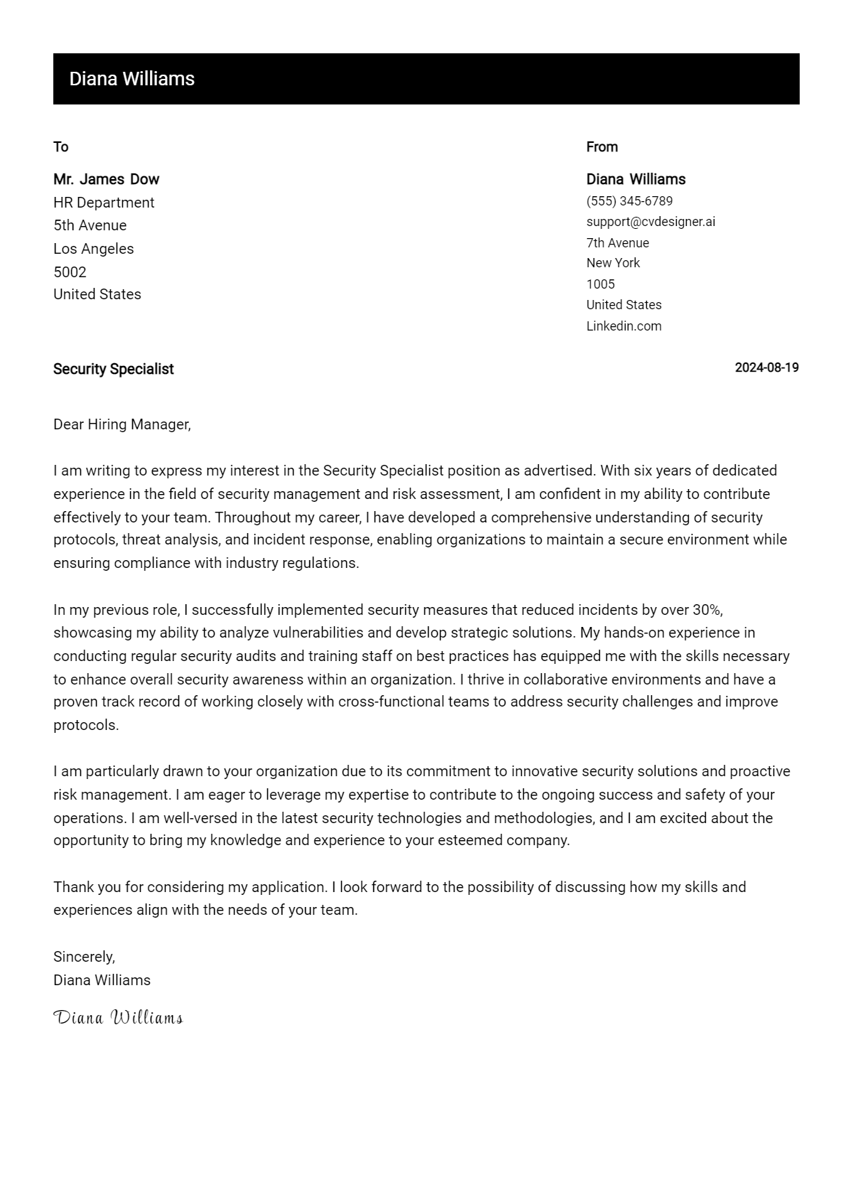 12 Security Specialist Cover Letter Example for 2026: Ultimate Guide Preview